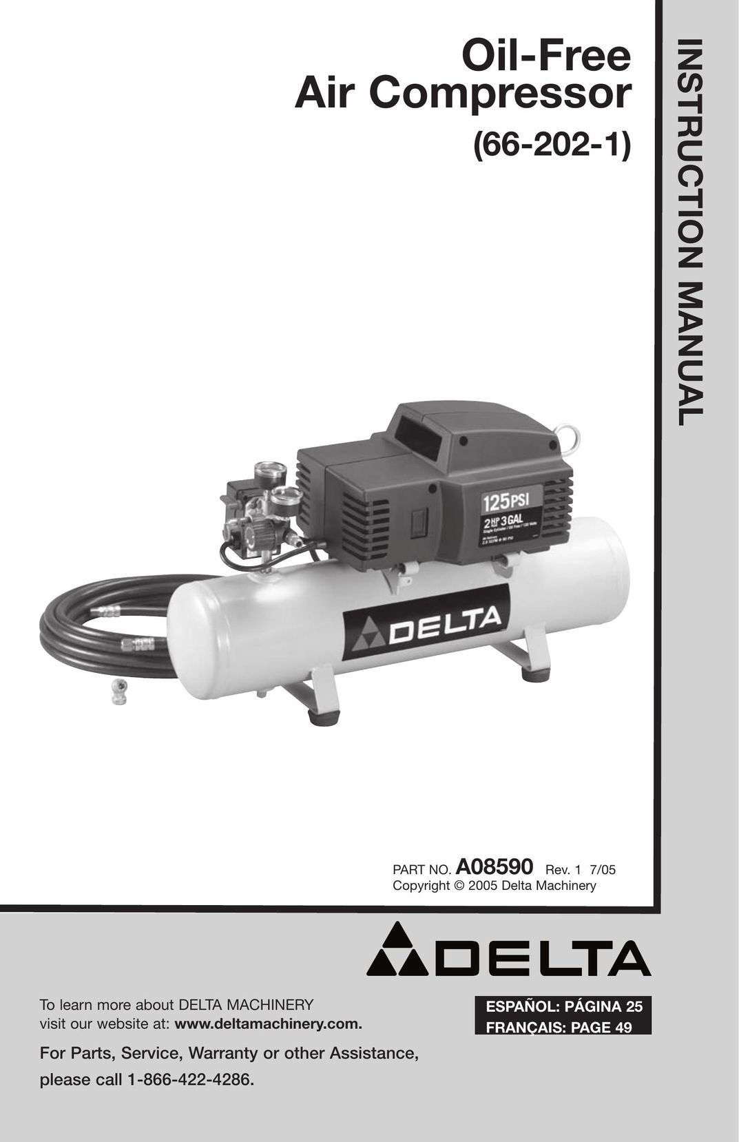 Delta 66-202-1 Air Compressor User Manual