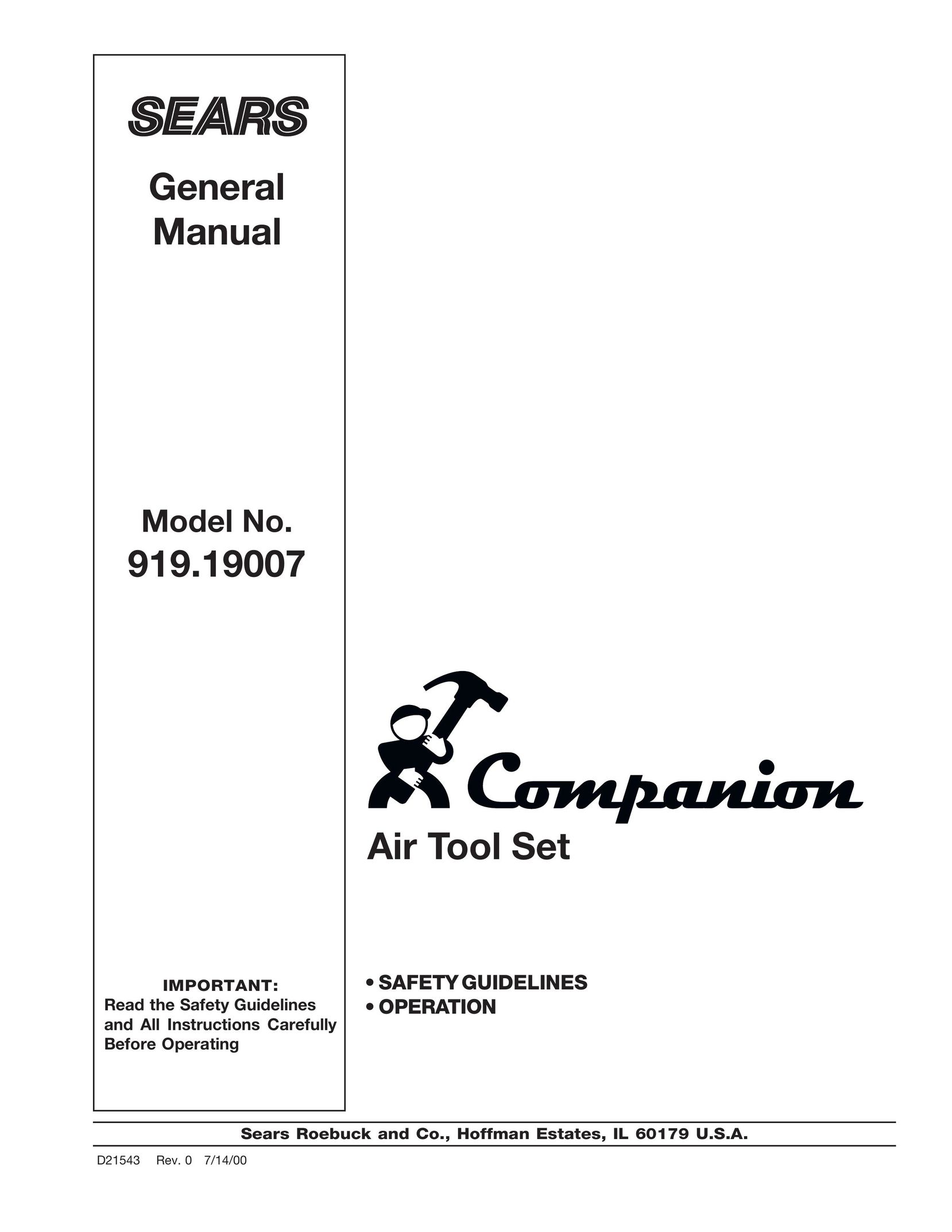 DeVillbiss Air Power Company 919.19007 Air Compressor User Manual