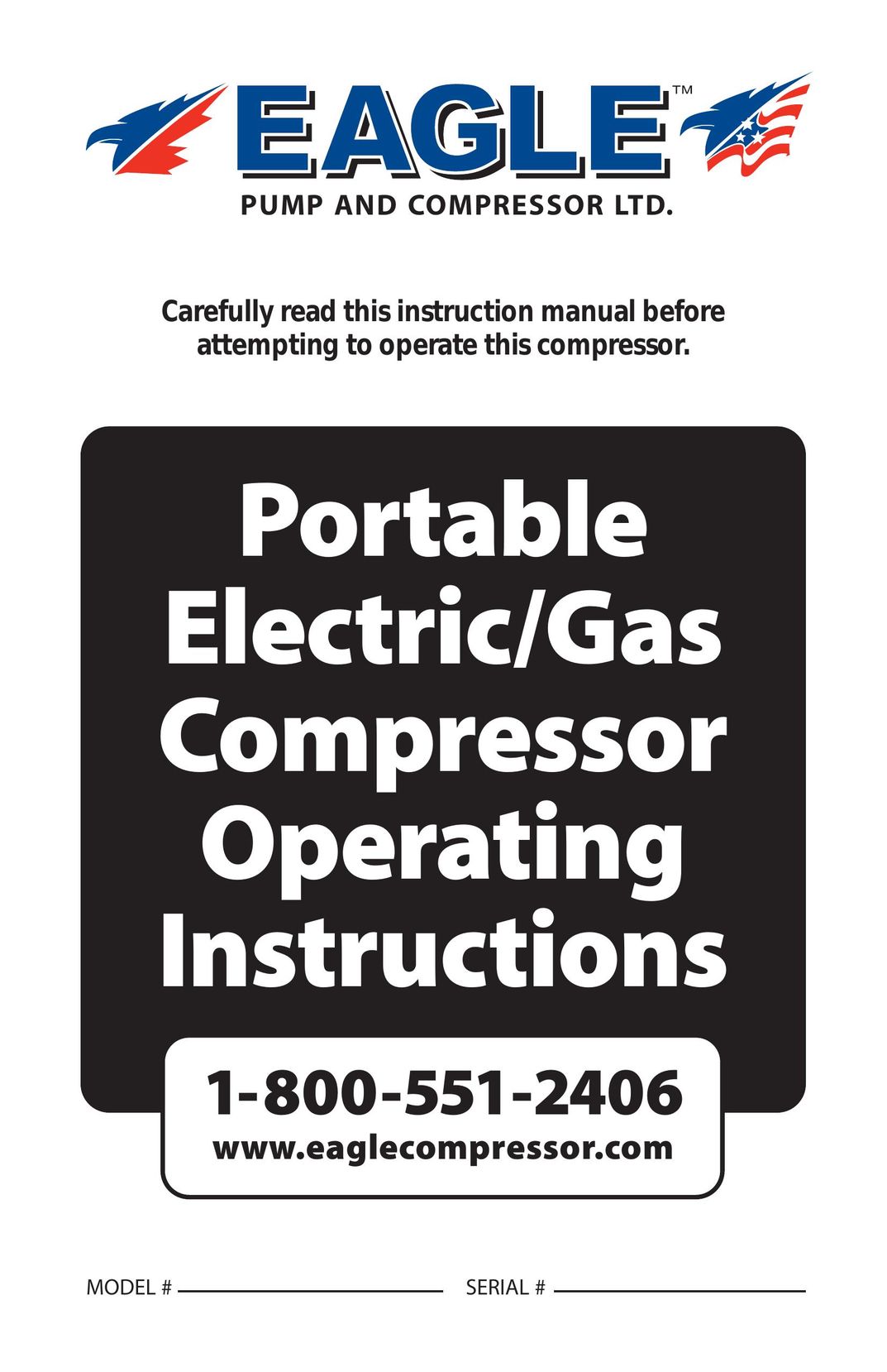 Eagle Home Products Portable Electric/Gas Compressor Air Compressor User Manual