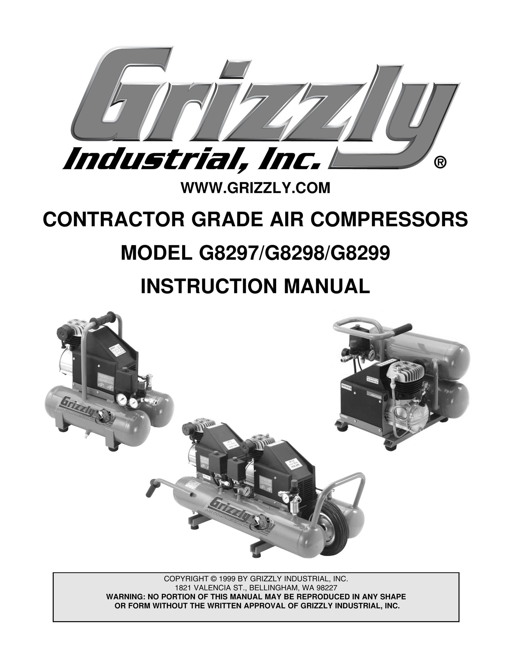 Grizzly G8298 Air Compressor User Manual
