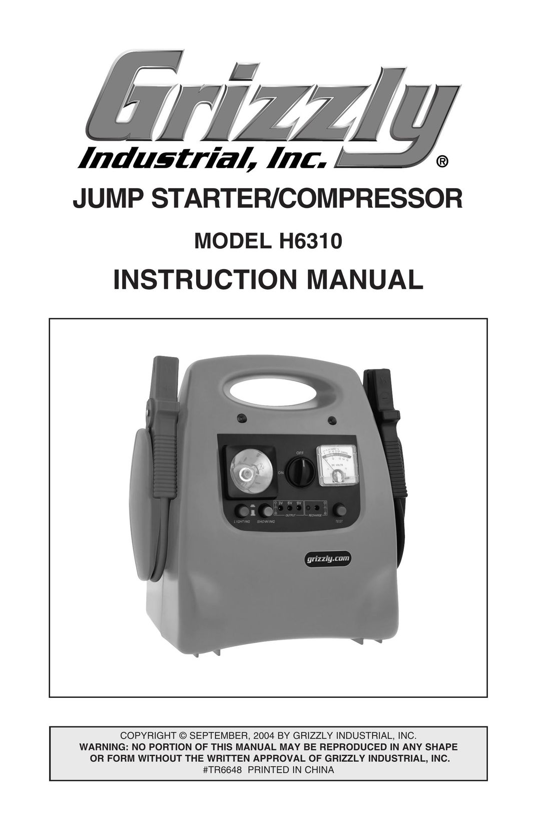 Grizzly H6310 Air Compressor User Manual