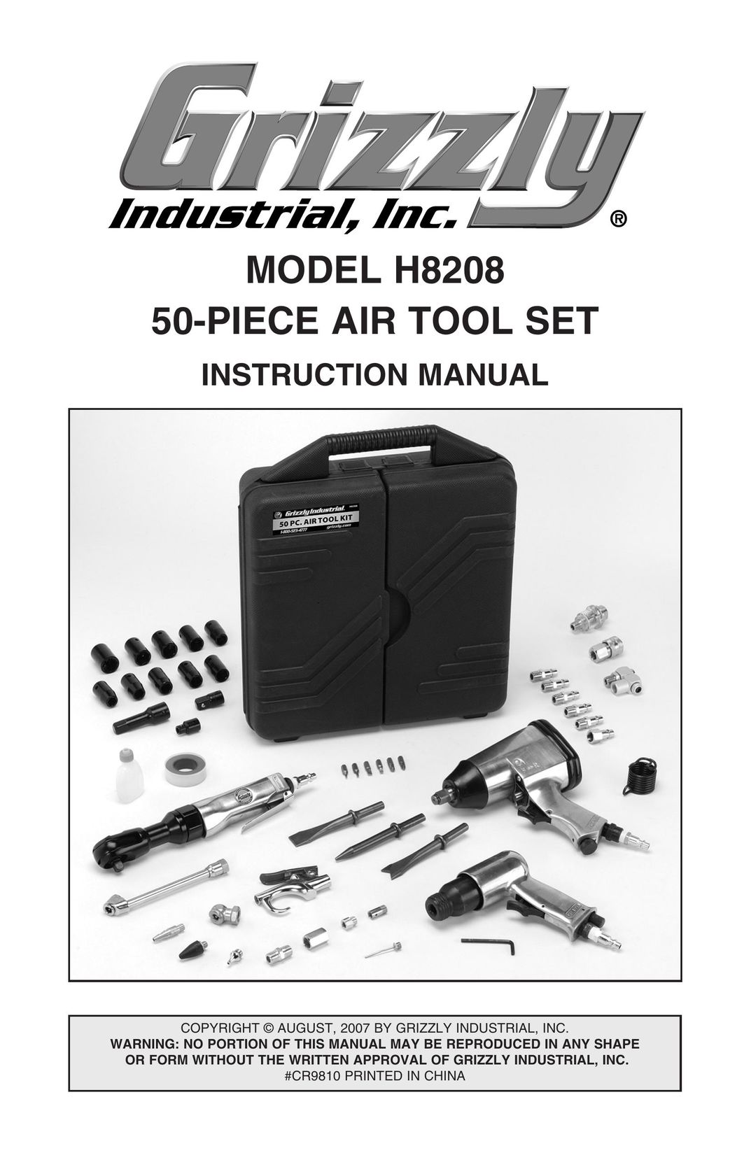 Grizzly H8208 Air Compressor User Manual