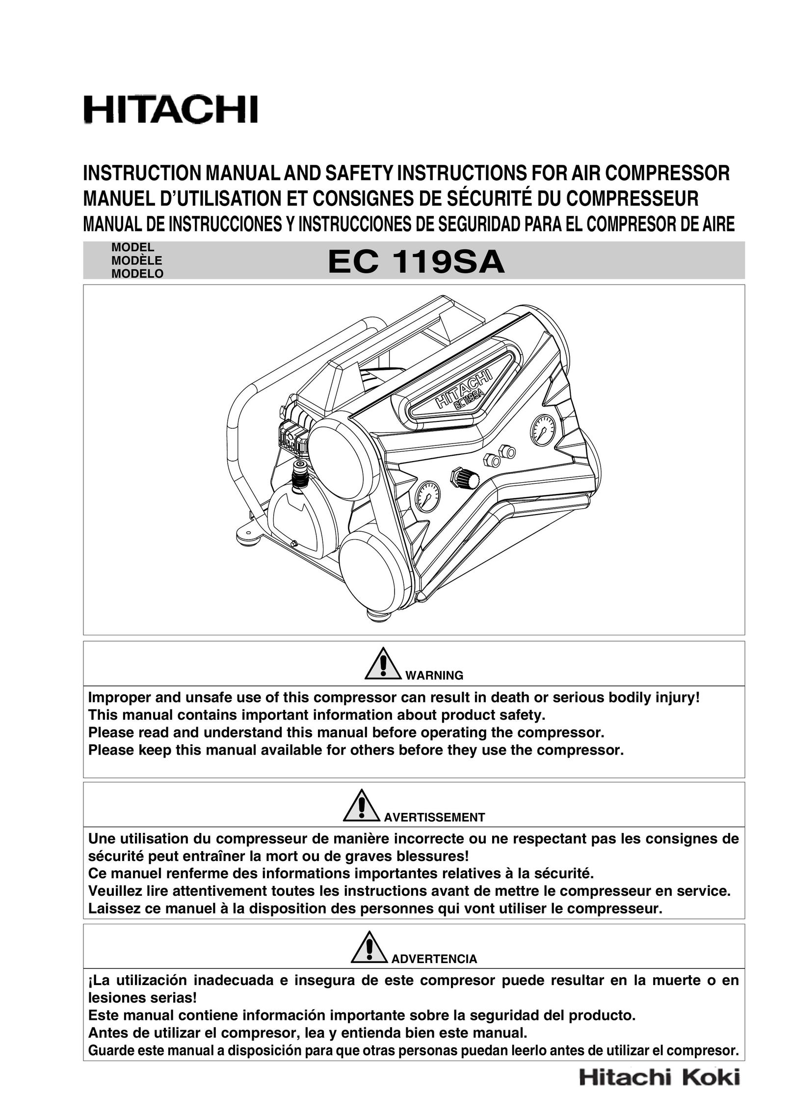 Hitachi EC 119SA Air Compressor User Manual