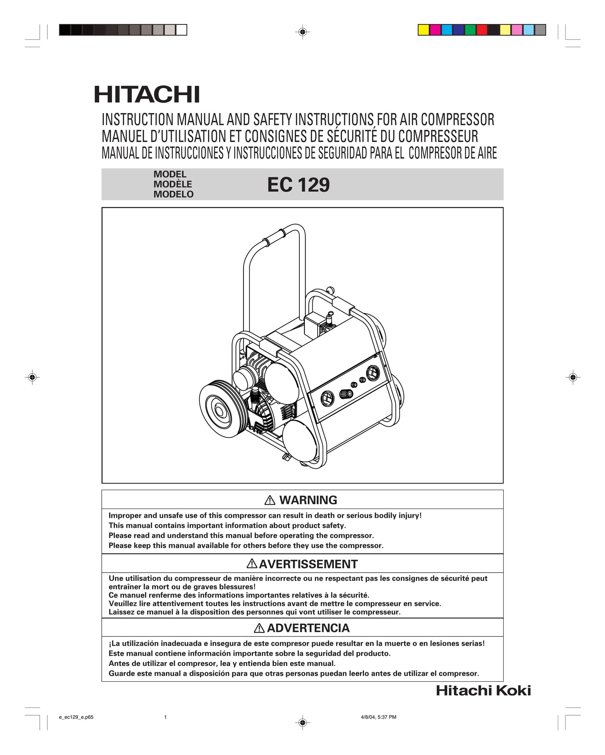Hitachi EC 129 Air Compressor User Manual