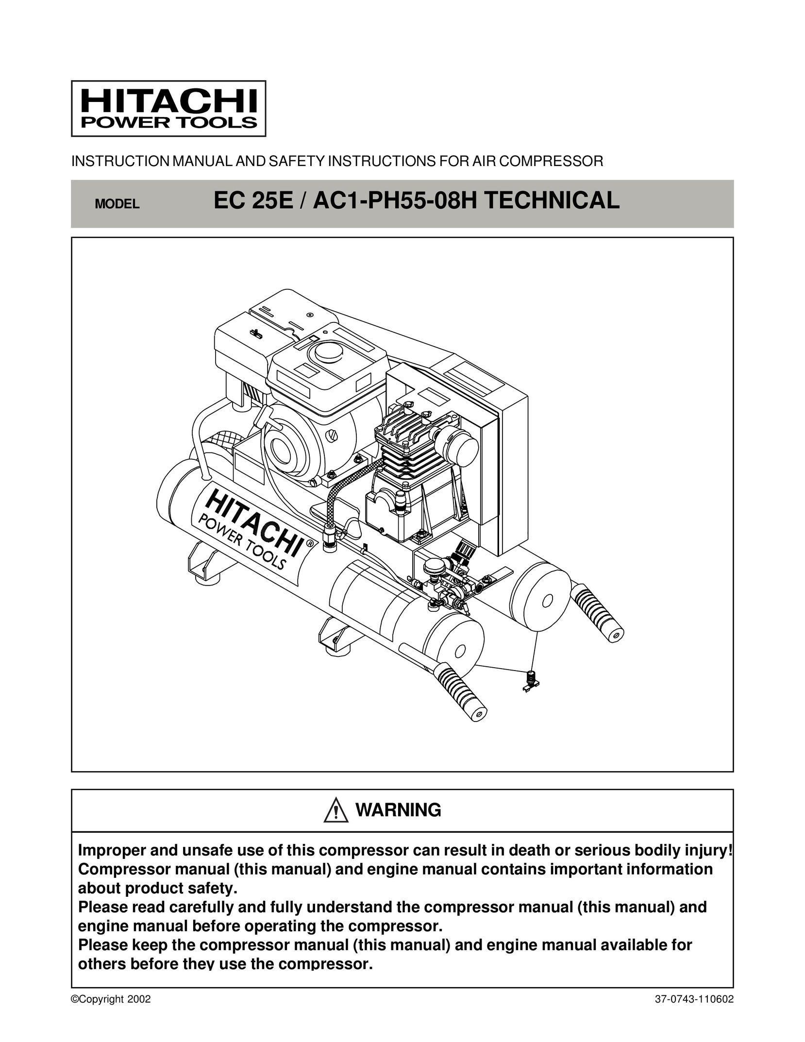Hitachi EC 25E / AC1-PH55-08H TECHNICAL Air Compressor User Manual