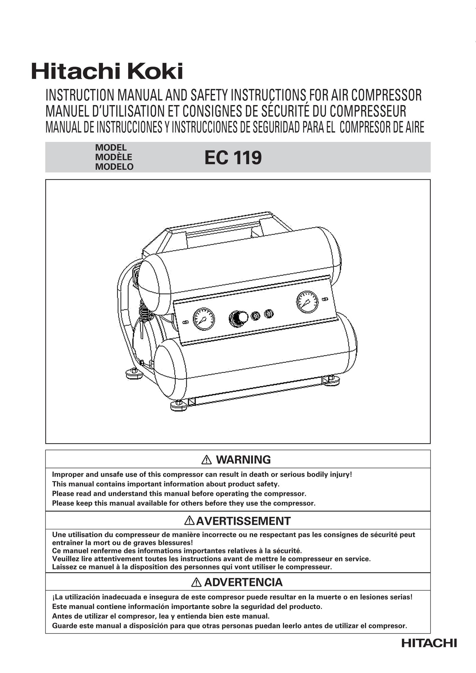 Hitachi EC119 OM Air Compressor User Manual