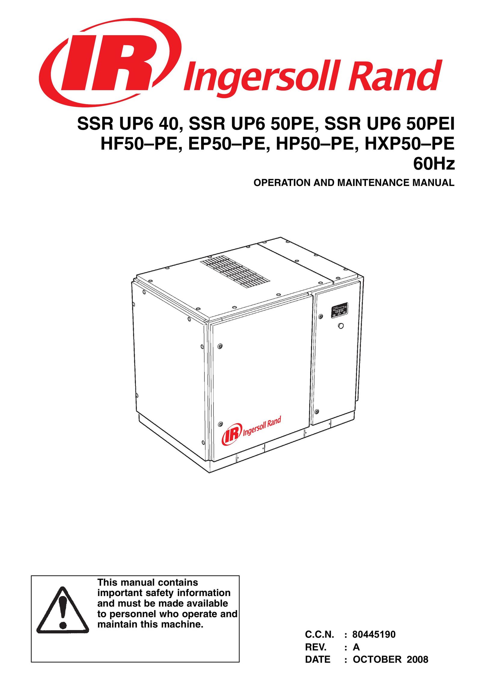 Ingersoll-Rand EP50-PE Air Compressor User Manual