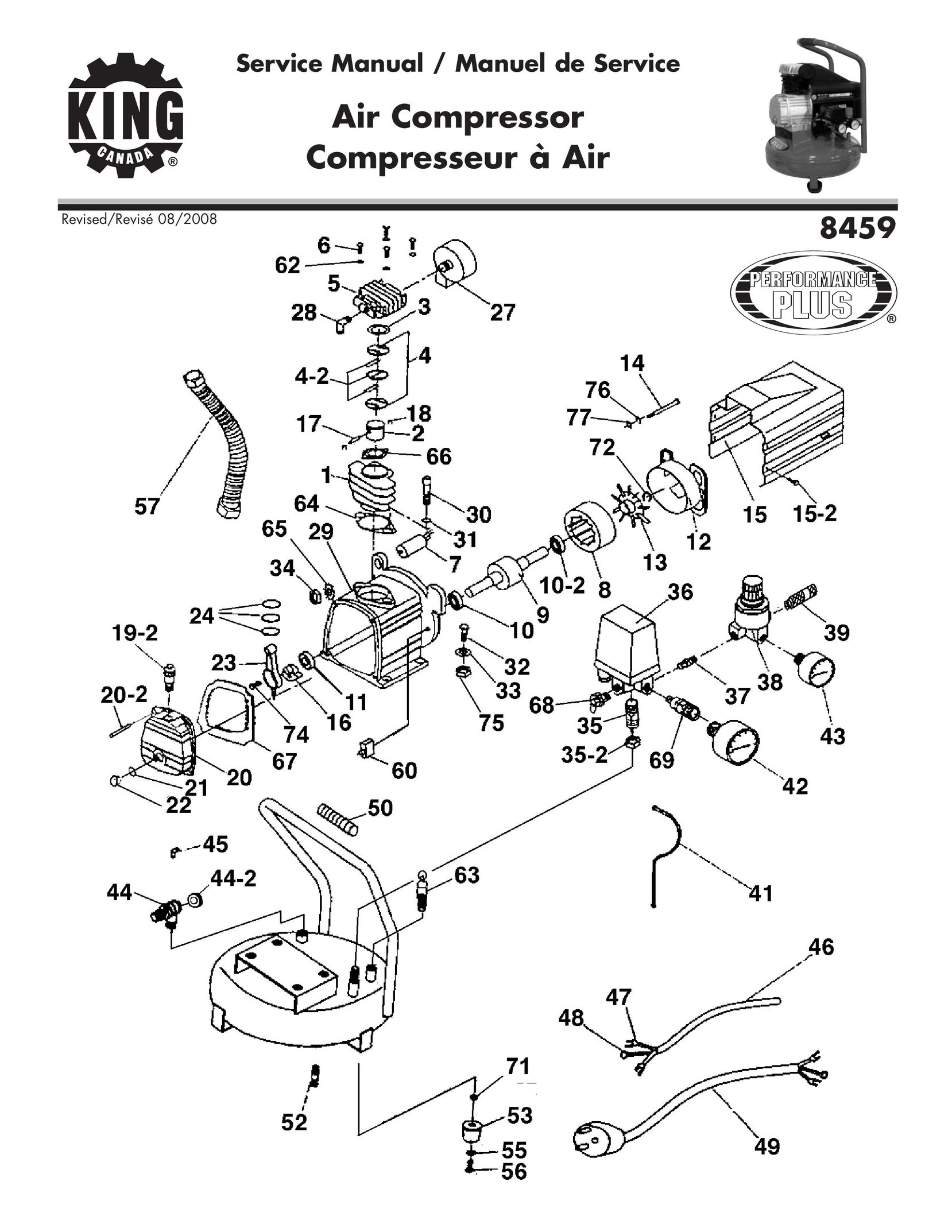 King Canada 8459 Air Compressor User Manual