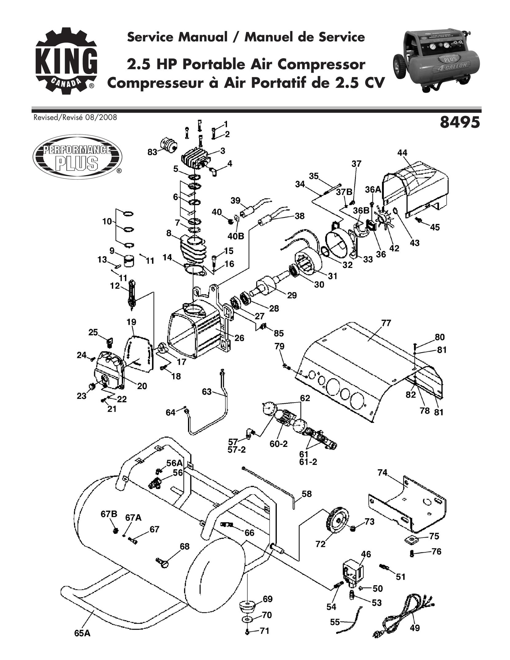 King Canada 8495 Air Compressor User Manual