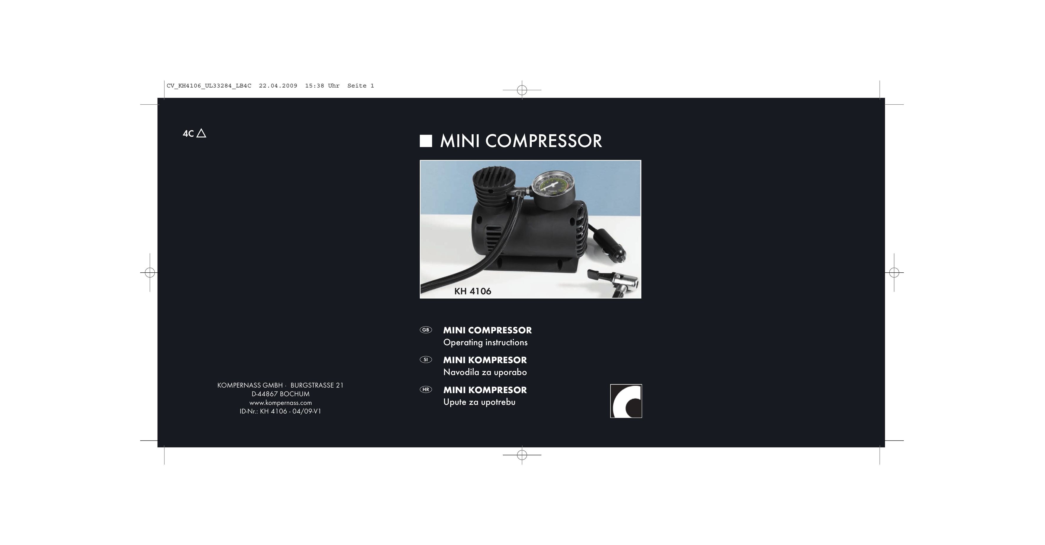 Kompernass KH 4106 Air Compressor User Manual