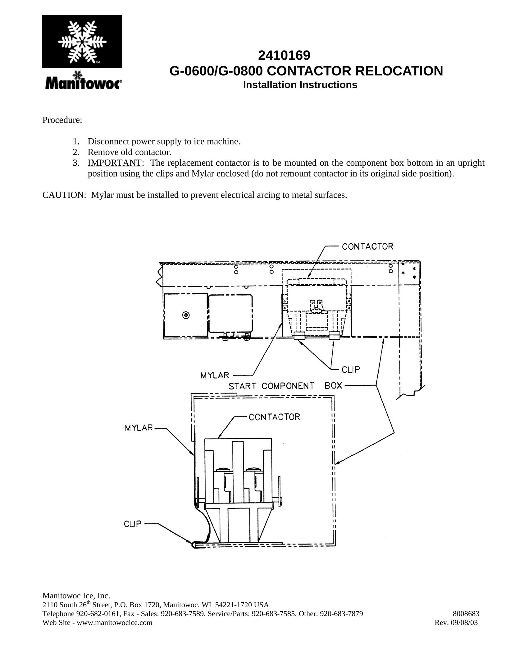 Manitowoc Ice G-0600 Air Compressor User Manual