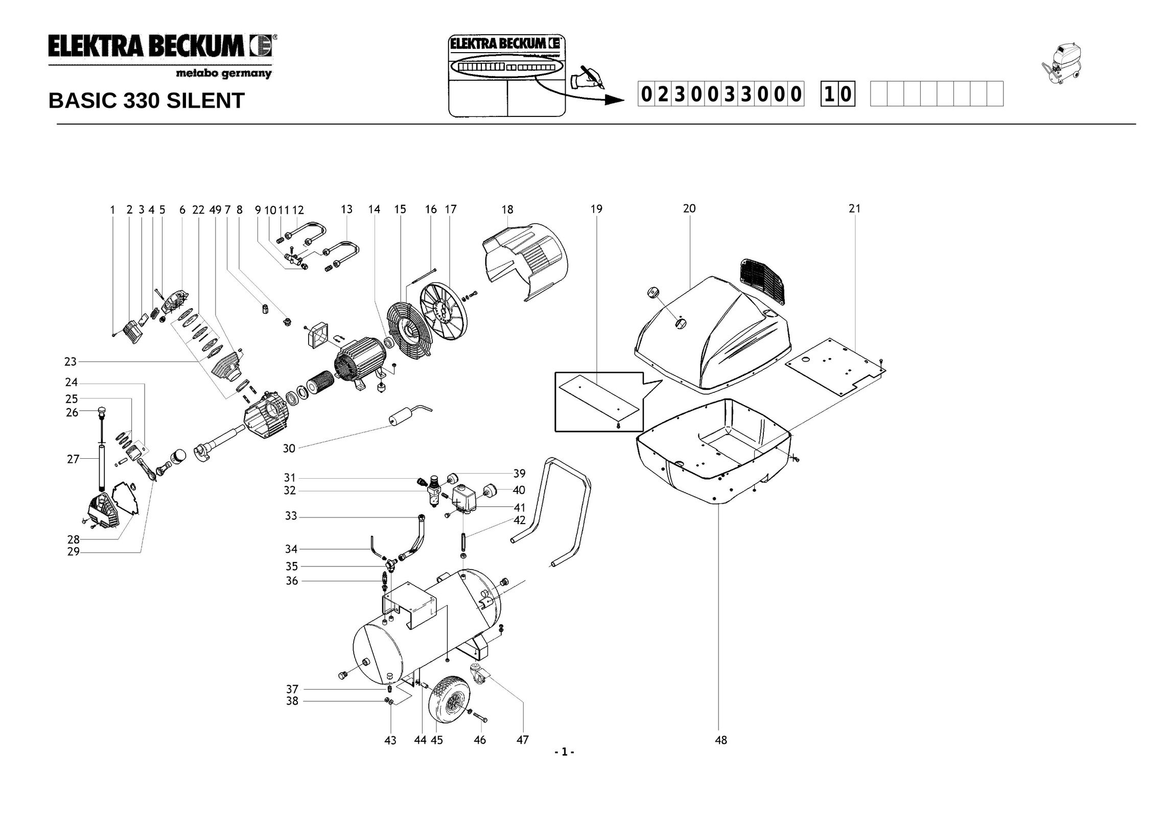 Metabo Basic 330 Silent Air Compressor User Manual