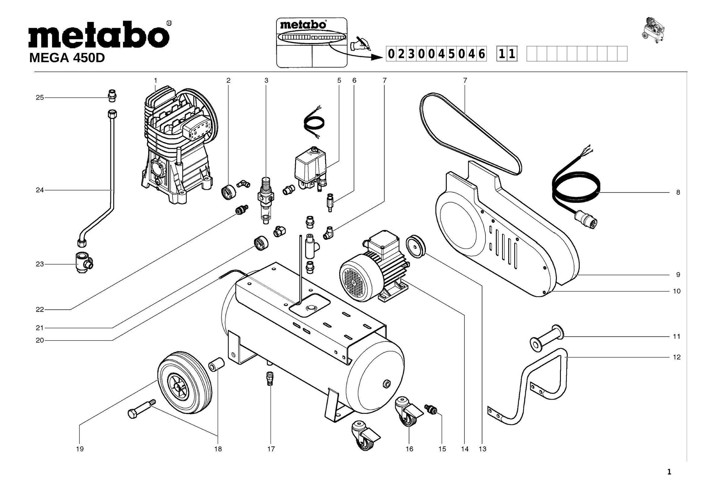 Metabo MEGA 450D Air Compressor User Manual