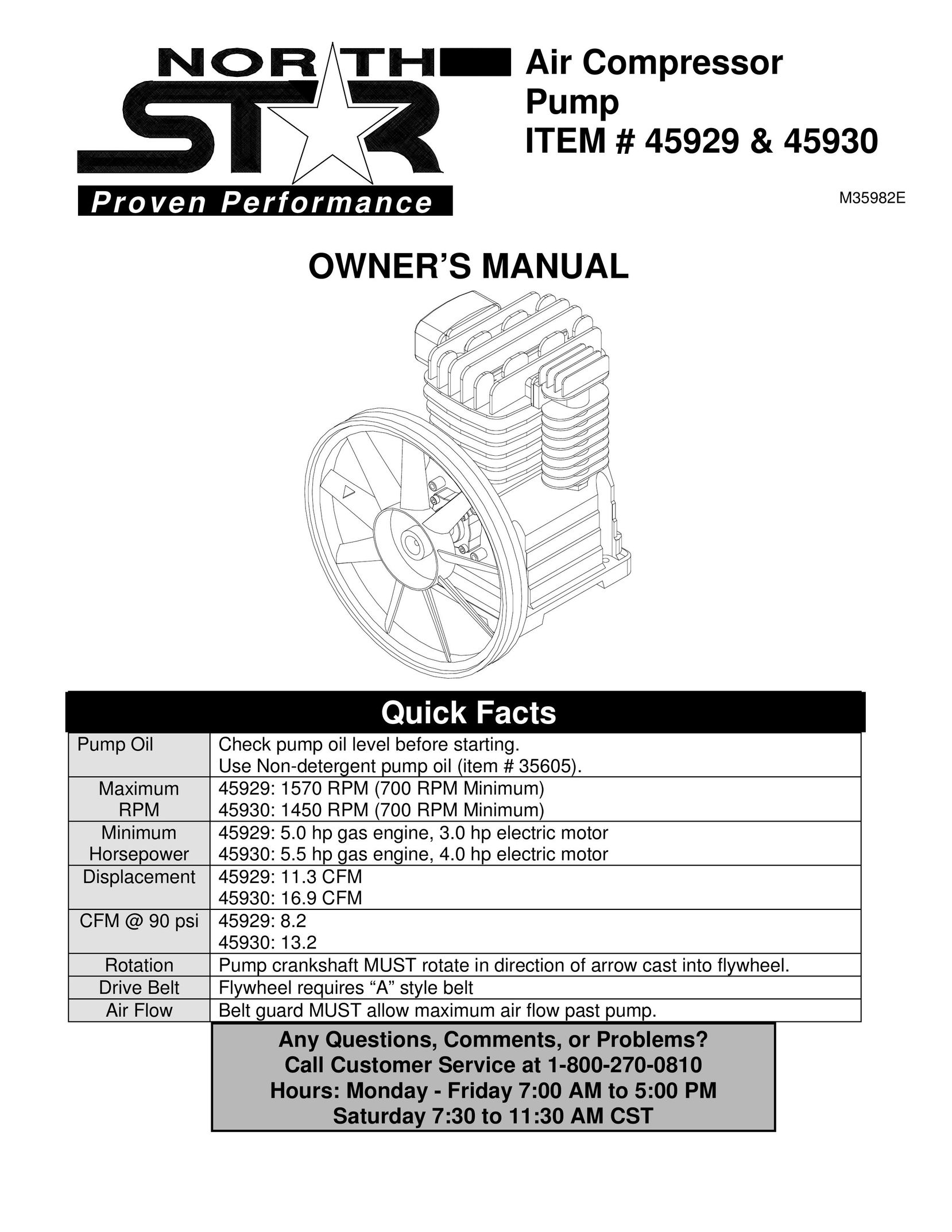 Northern Industrial Tools 45930 Air Compressor User Manual