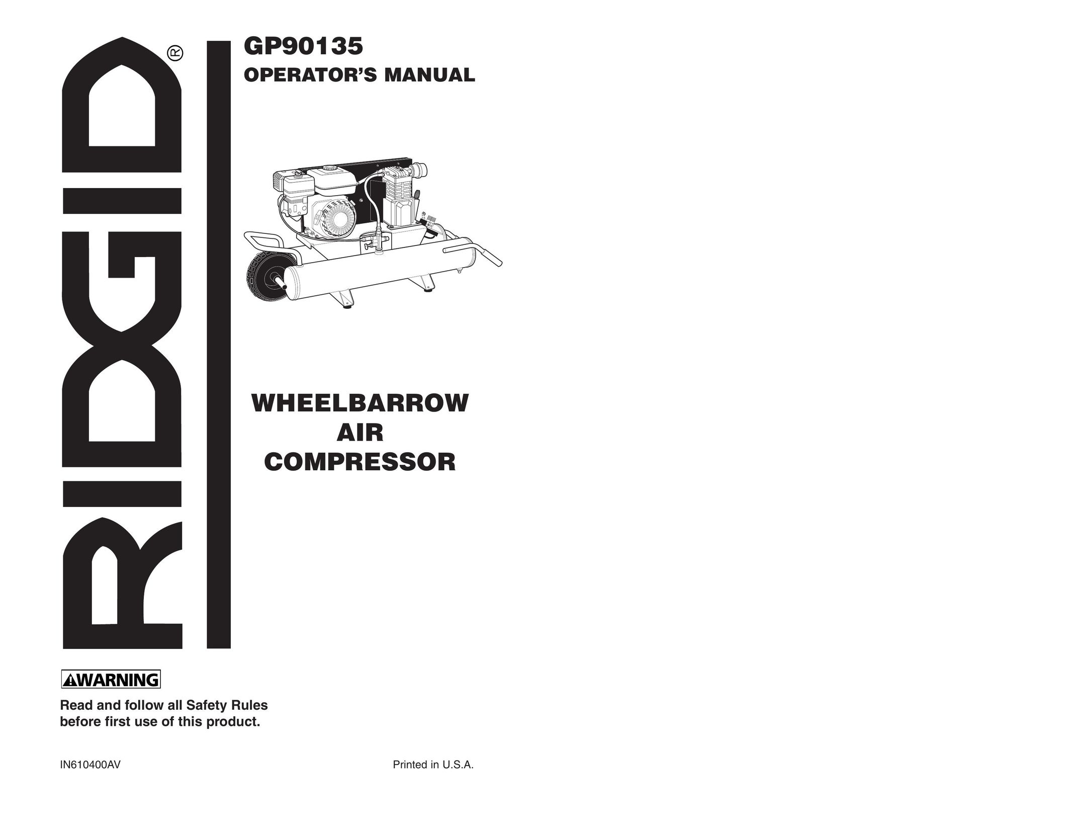RIDGID GP90135 Air Compressor User Manual