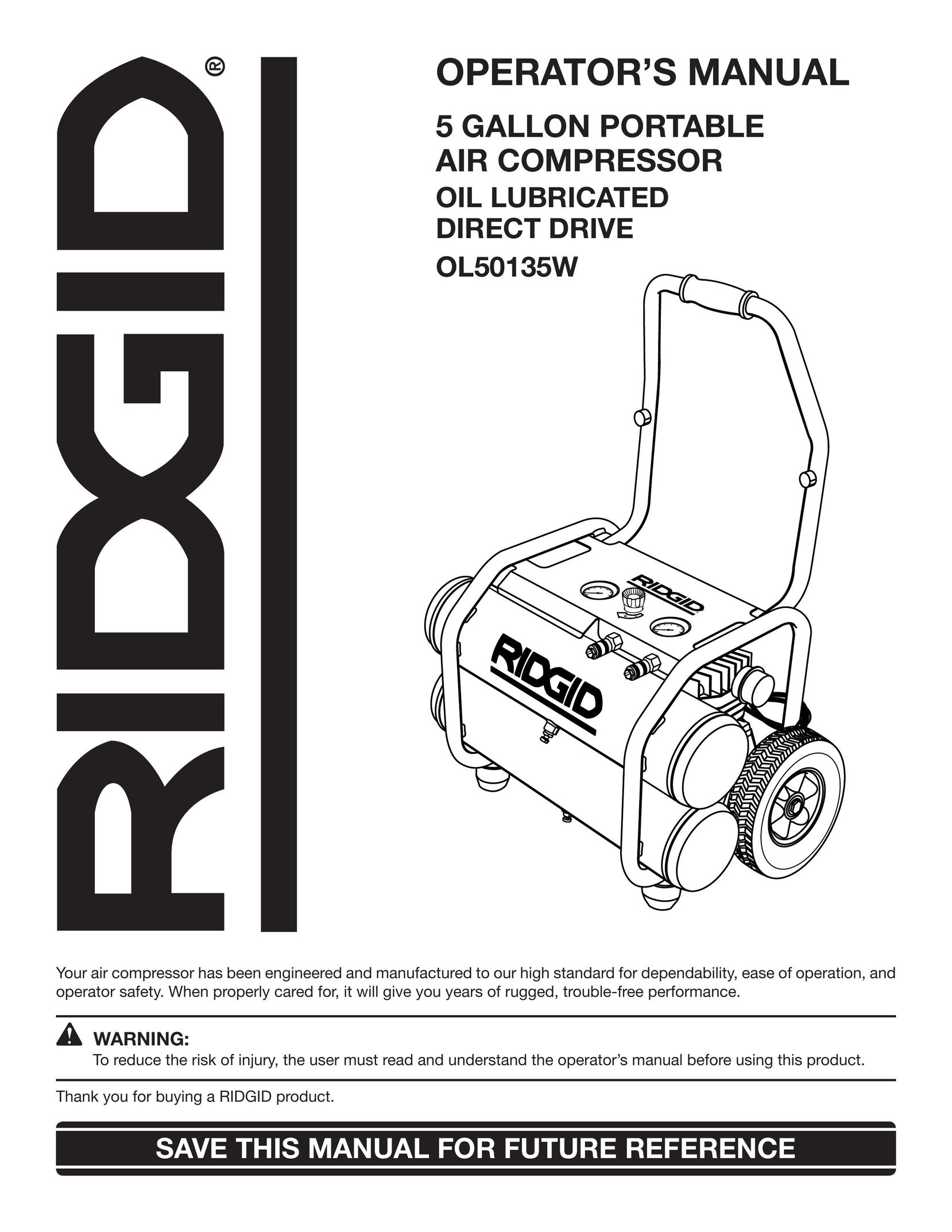 RIDGID OL50135W Air Compressor User Manual