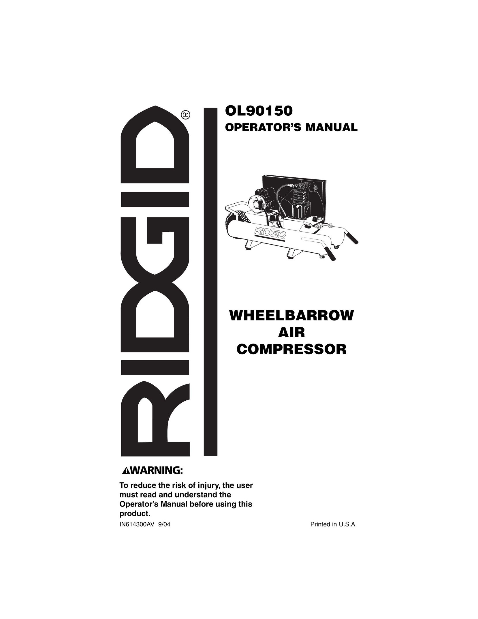 RIDGID OL90150 Air Compressor User Manual