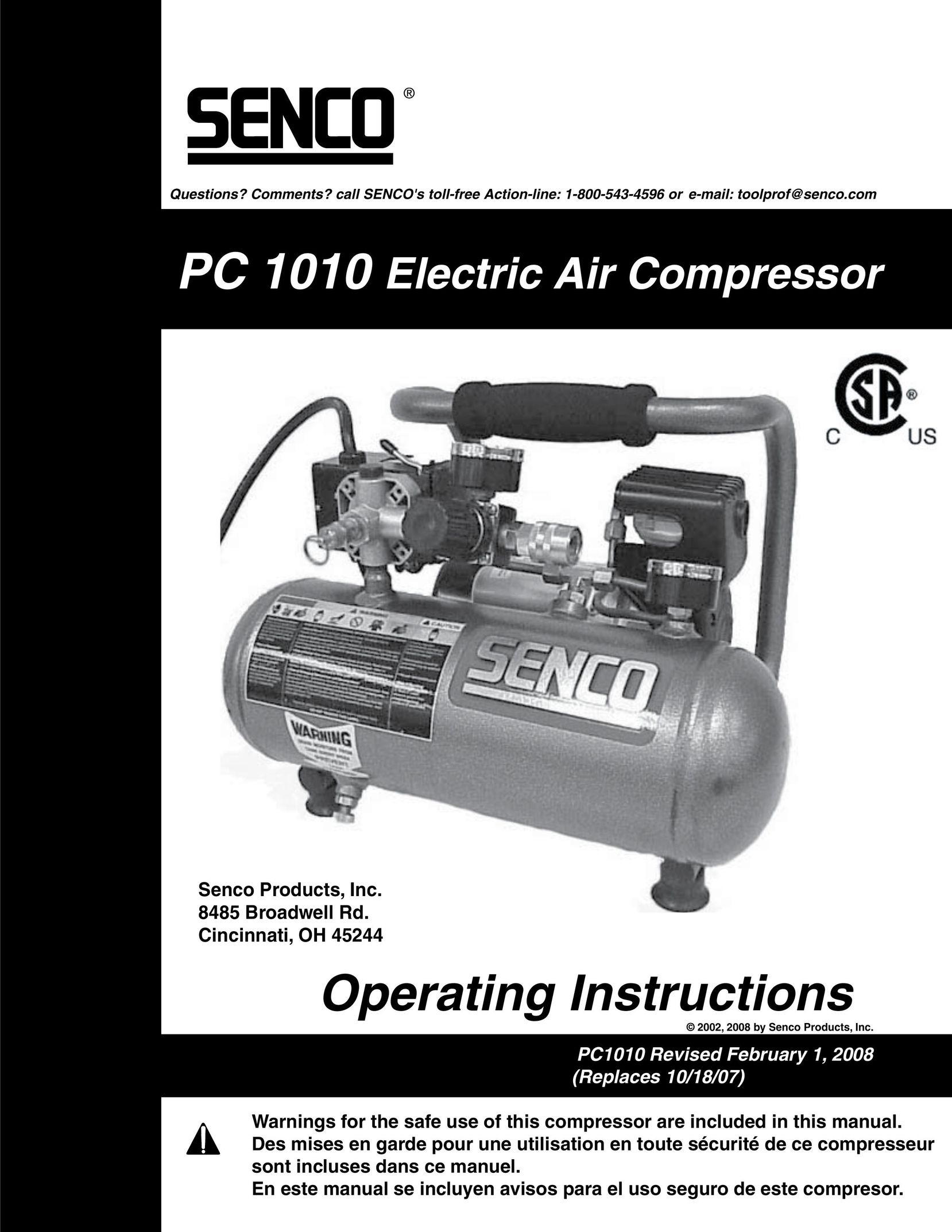 Senco PC 1010 Air Compressor User Manual