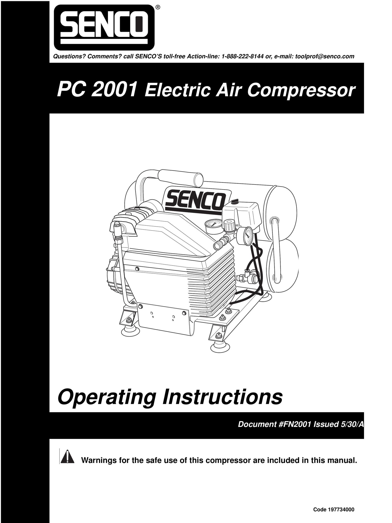 Senco PC 2001 Air Compressor User Manual