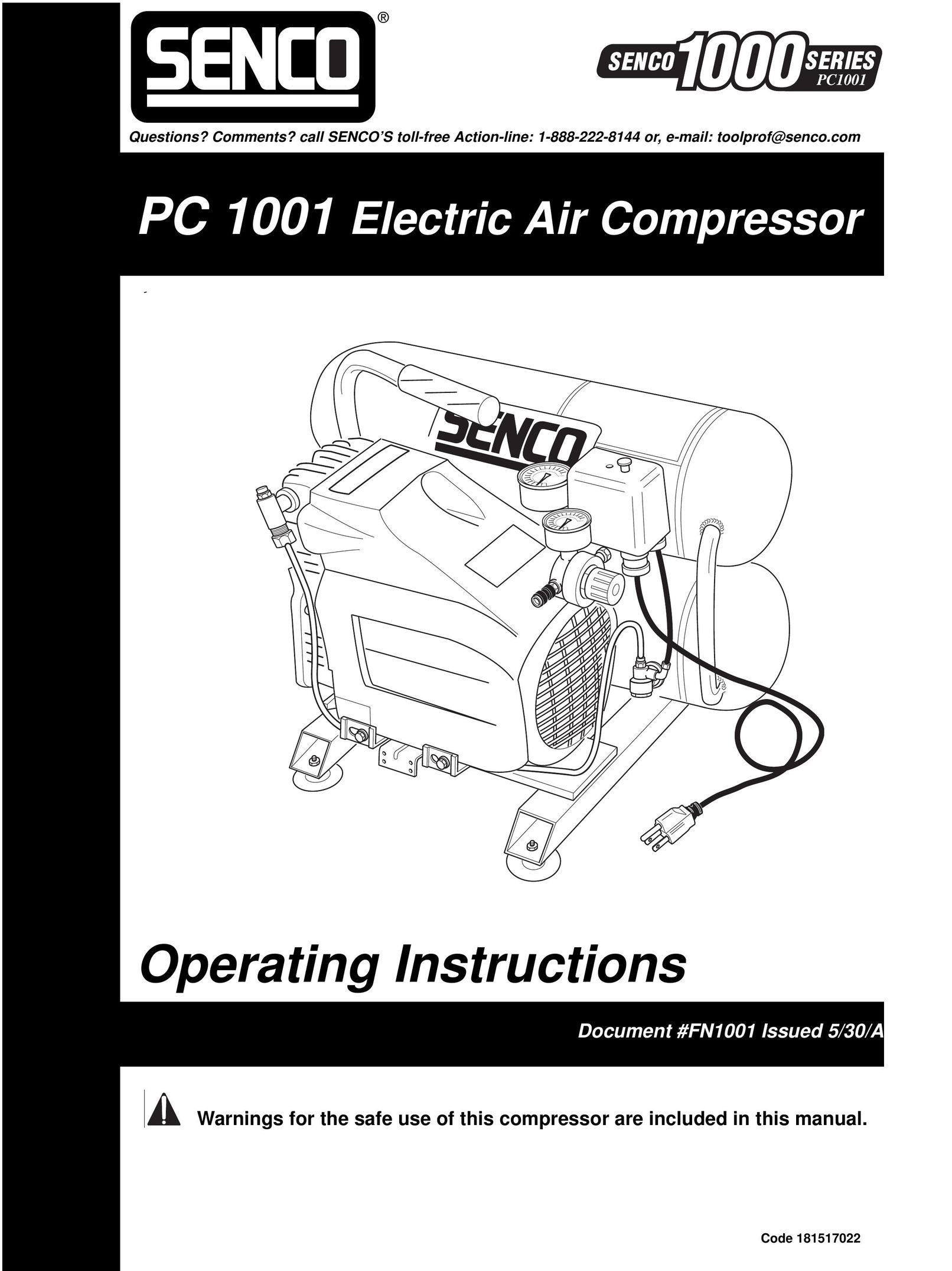 Senco PC1001 Air Compressor User Manual