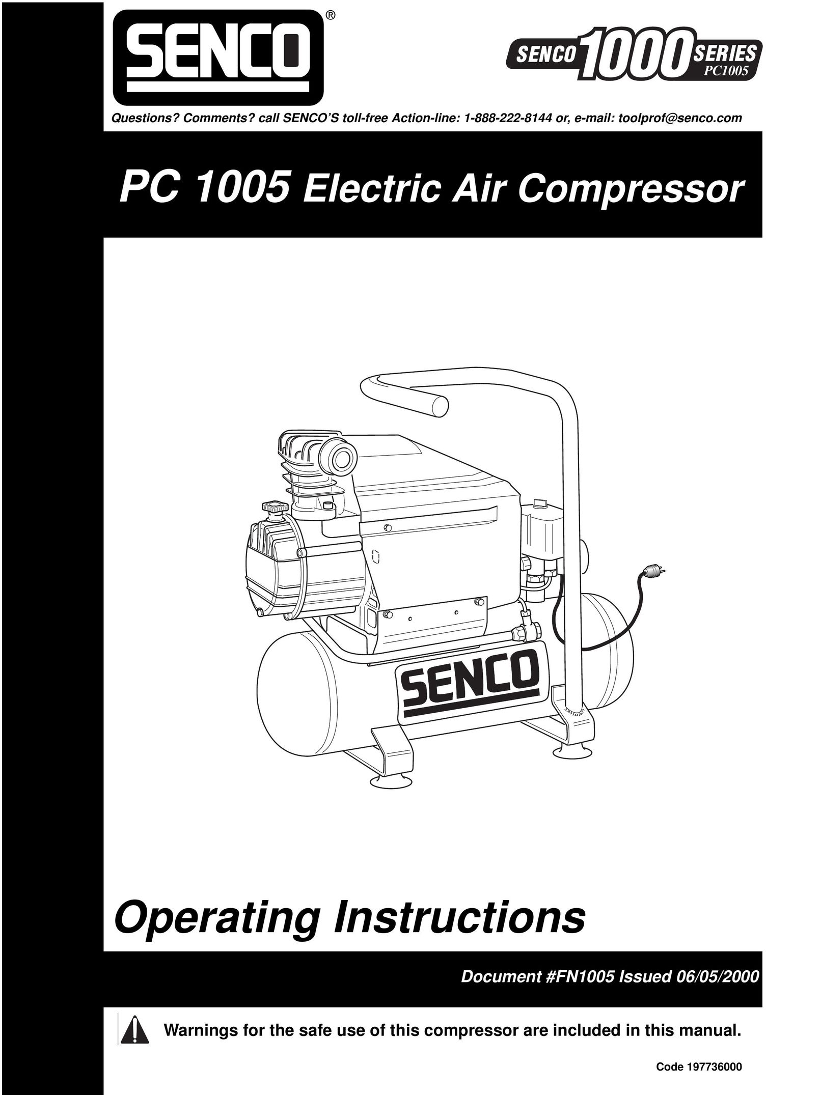 Senco PC1005 Air Compressor User Manual
