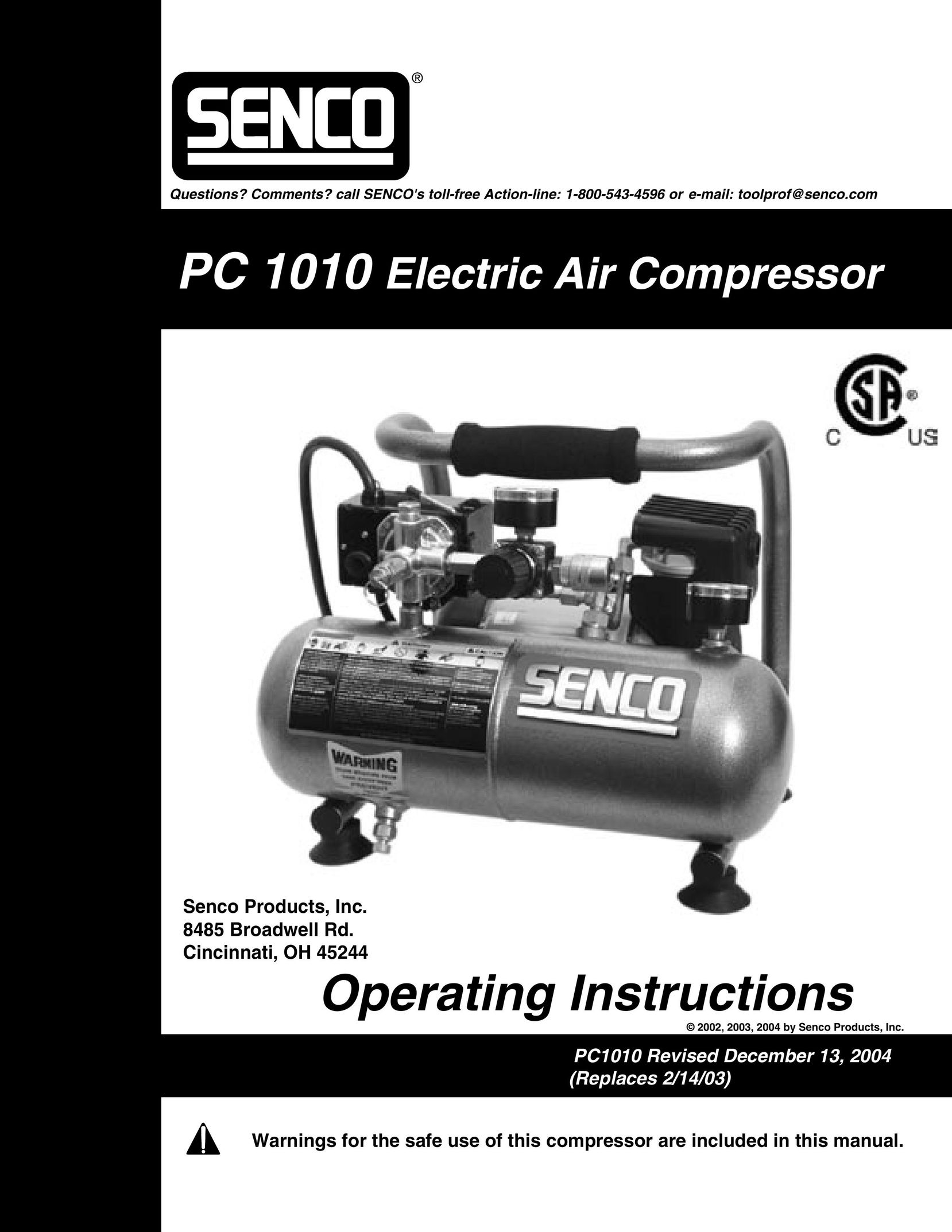 Senco PC1010 Air Compressor User Manual