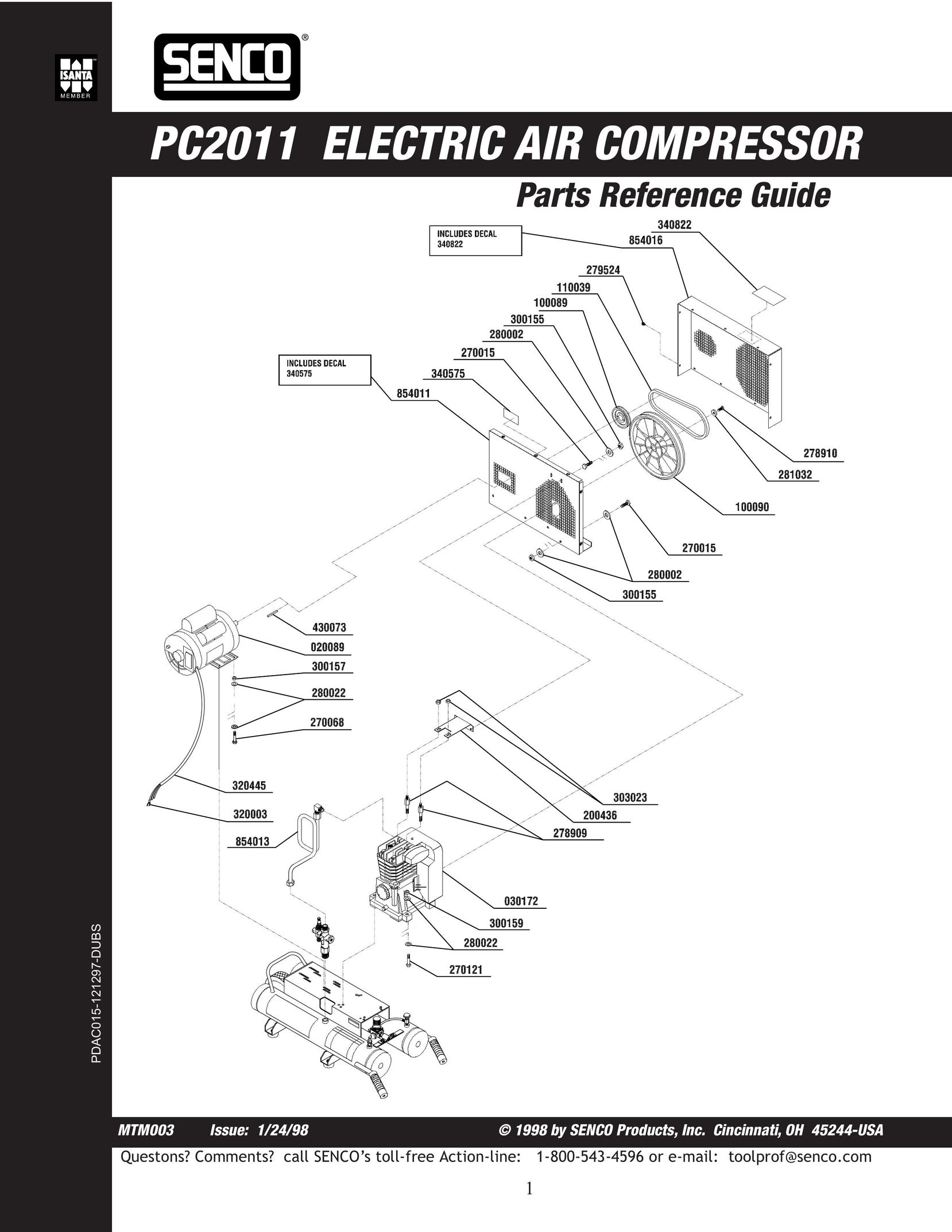Senco PC201 Air Compressor User Manual