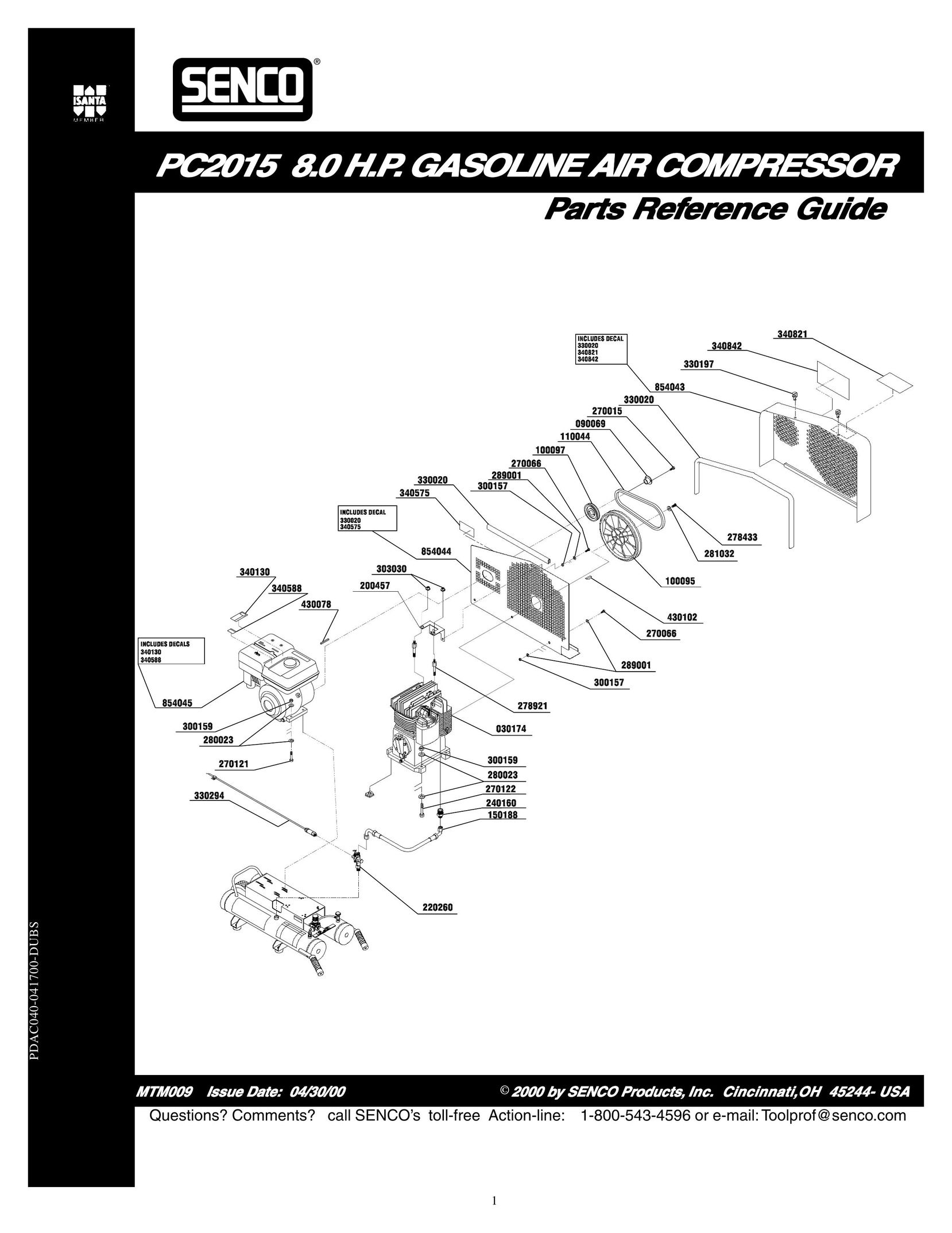 Senco PC2015 8.0 Air Compressor User Manual