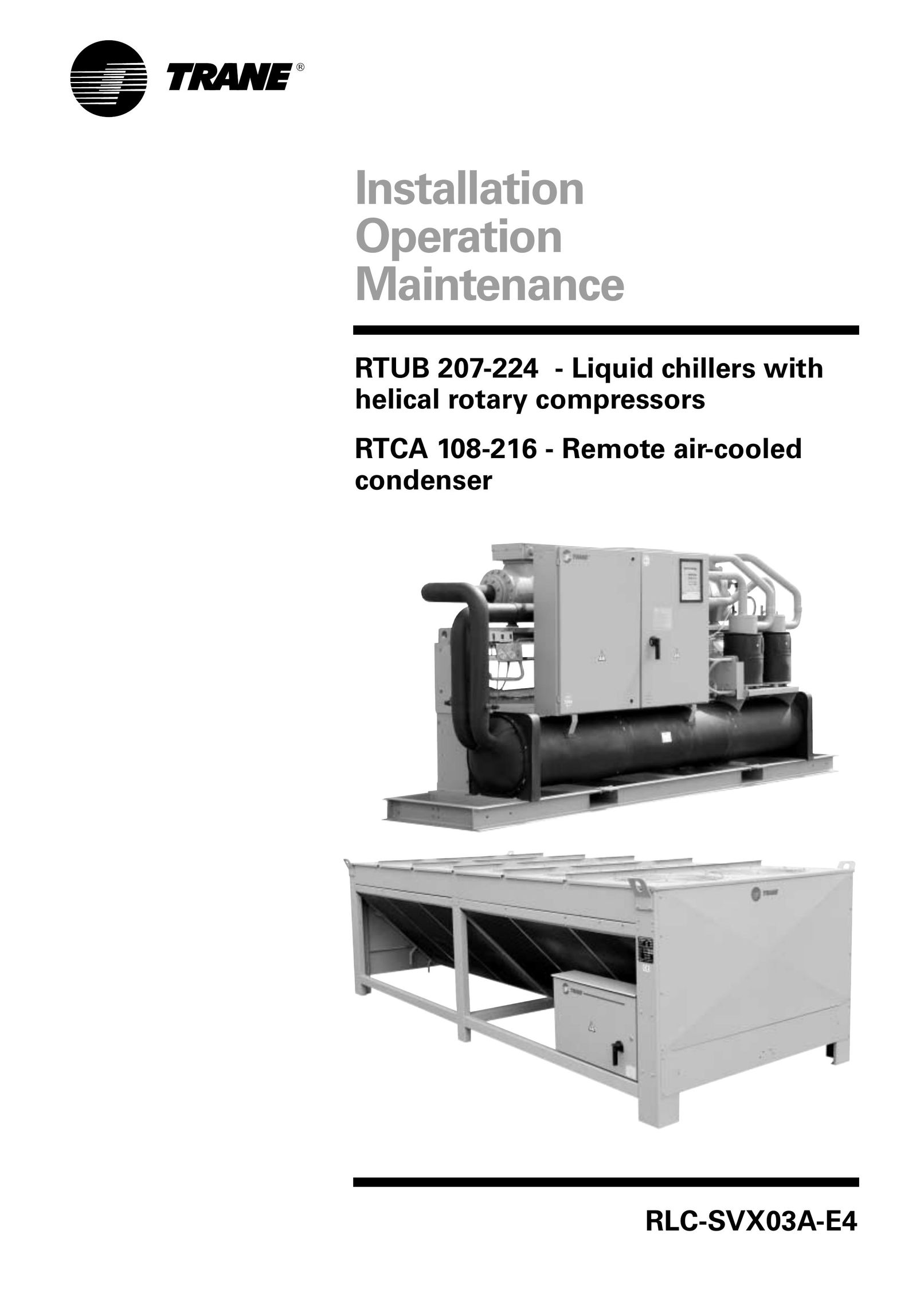 Trane RTUB 207-224 Air Compressor User Manual