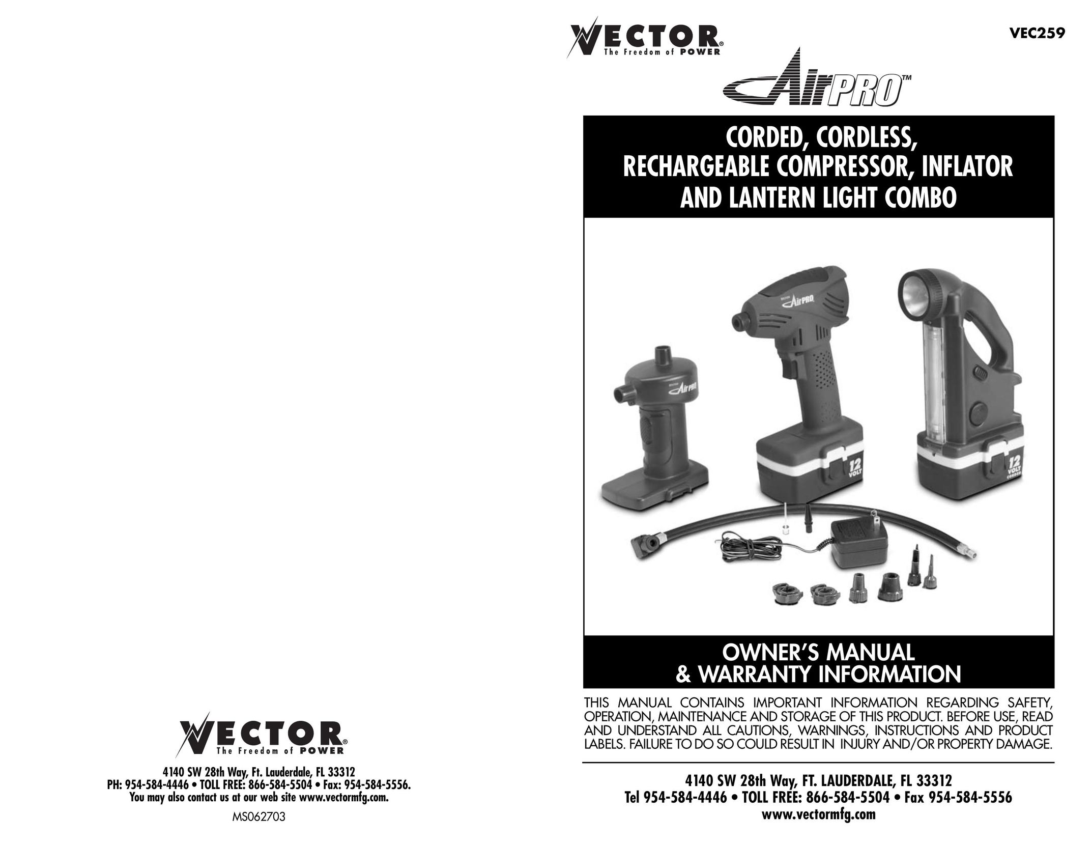Vector VEC259 Air Compressor User Manual