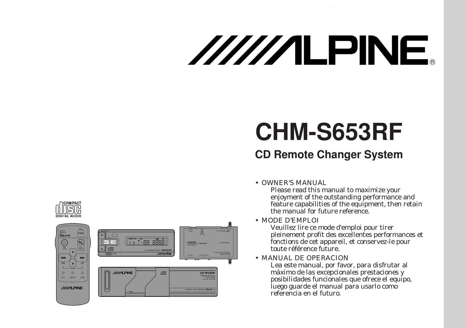 Alpine CHM-S653RF Battery Charger User Manual