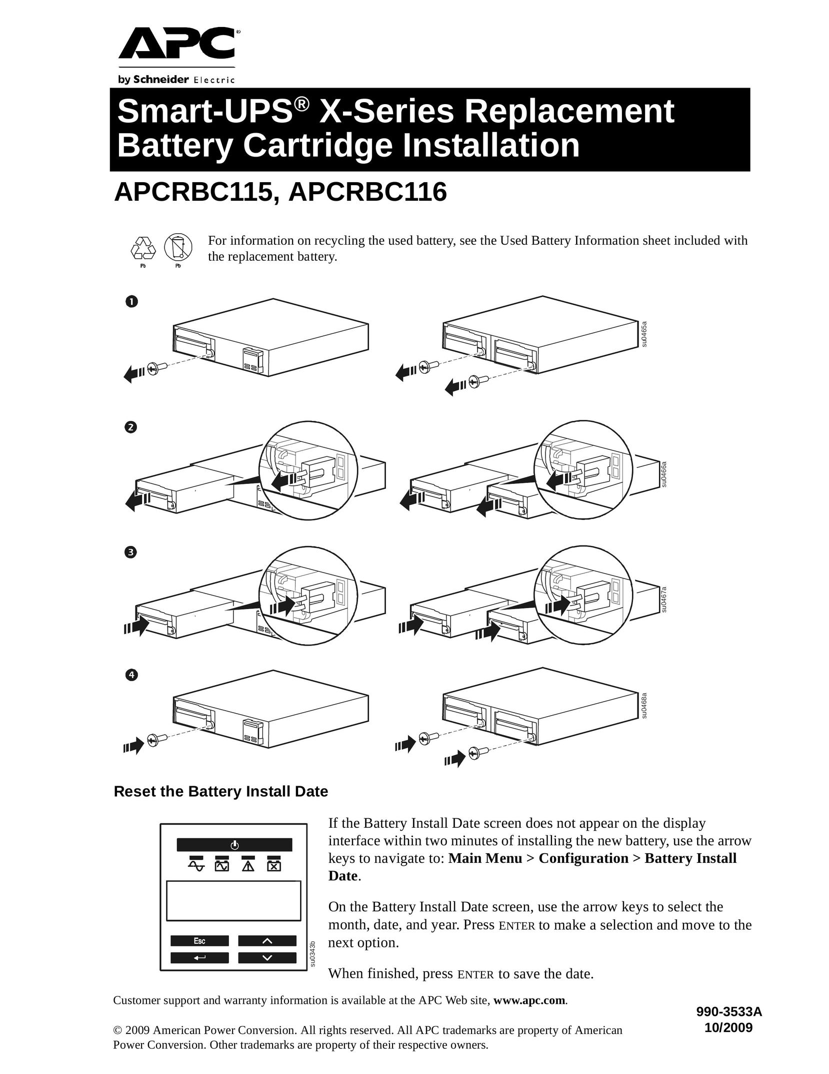 APC APCRBC116 Battery Charger User Manual