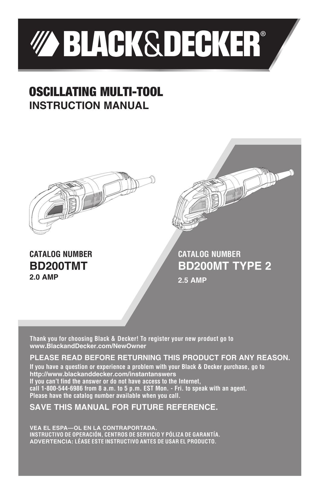 Black & Decker BD200MT TYPE 2 Battery Charger User Manual