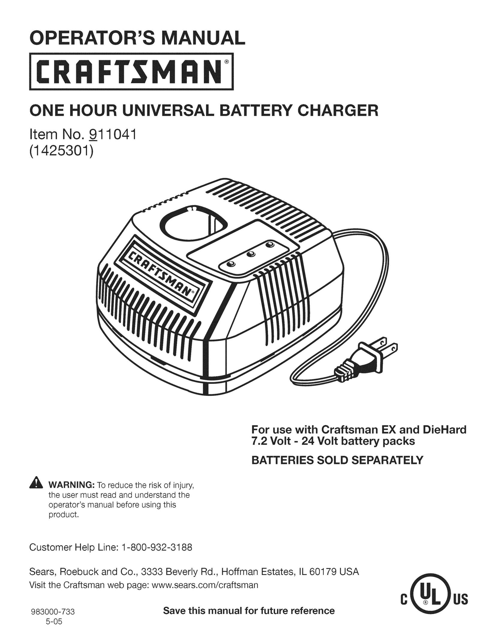 Craftsman 911 041 Battery Charger User Manual