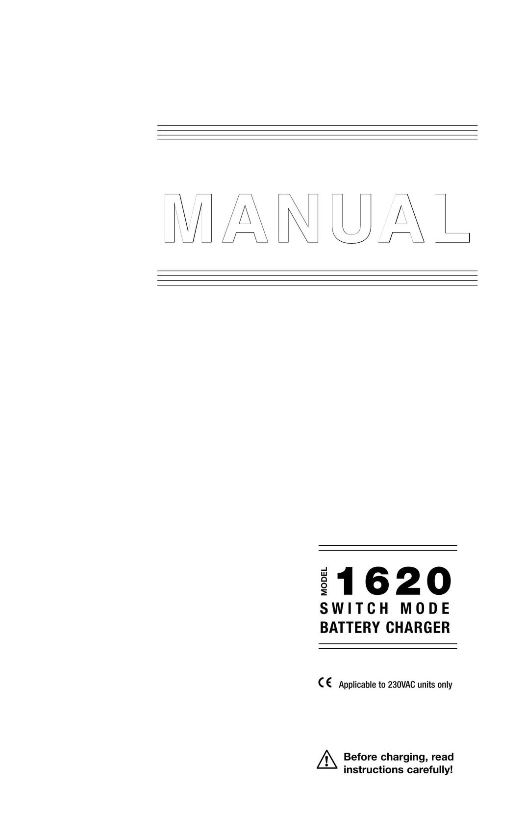 Curtis 1620S Battery Charger User Manual