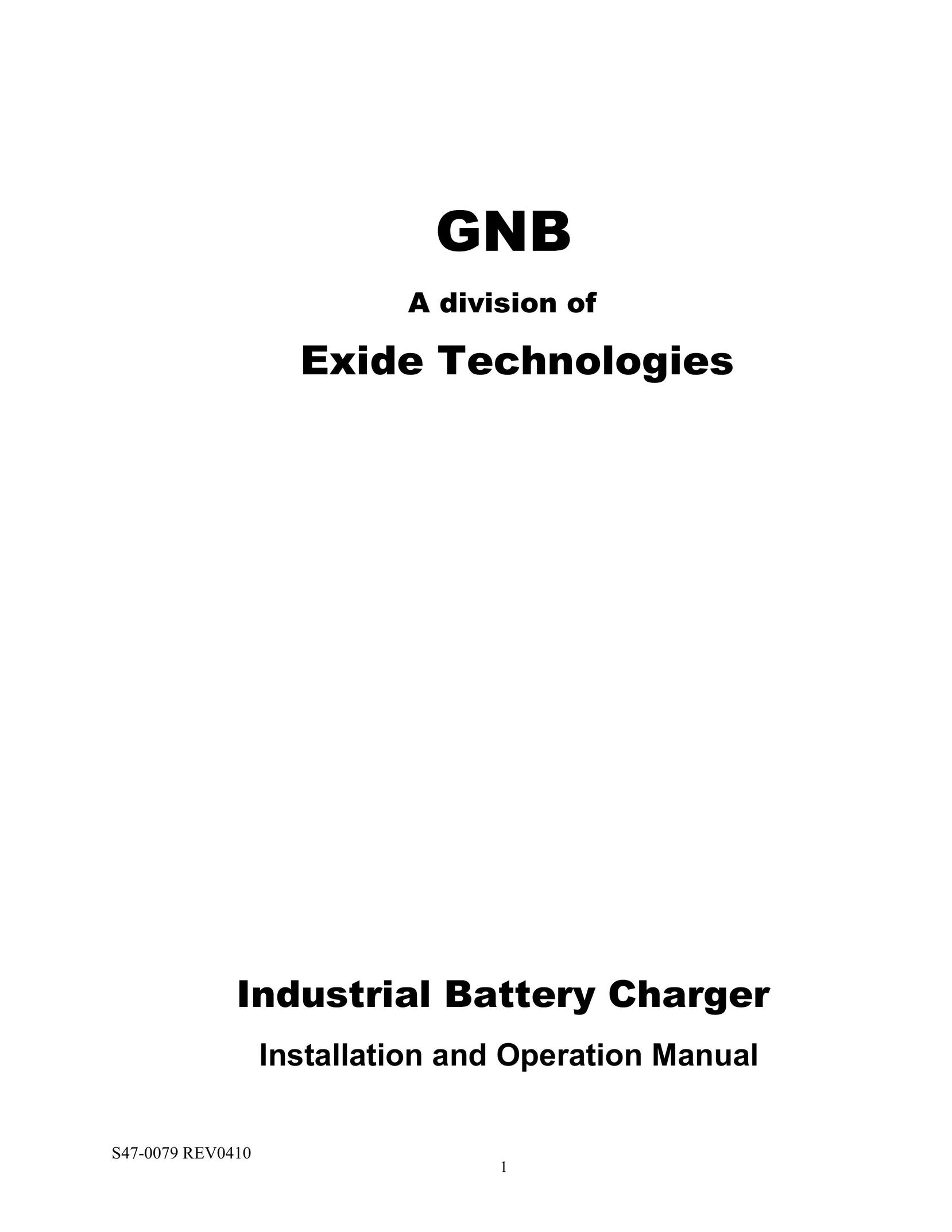 Exide S47-0079 Battery Charger User Manual
