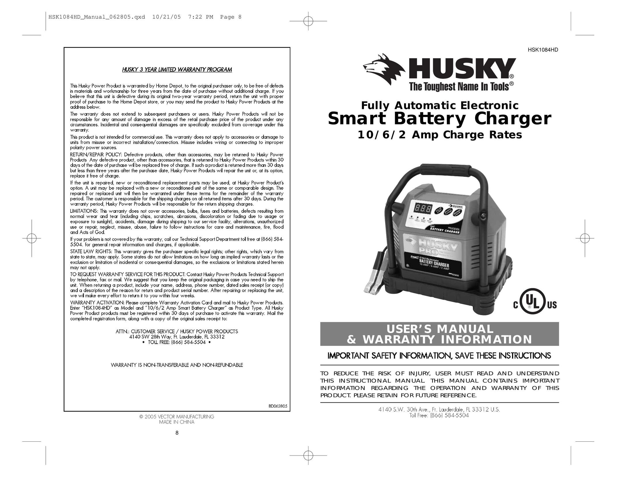 Husky HSK1084HD Battery Charger User Manual