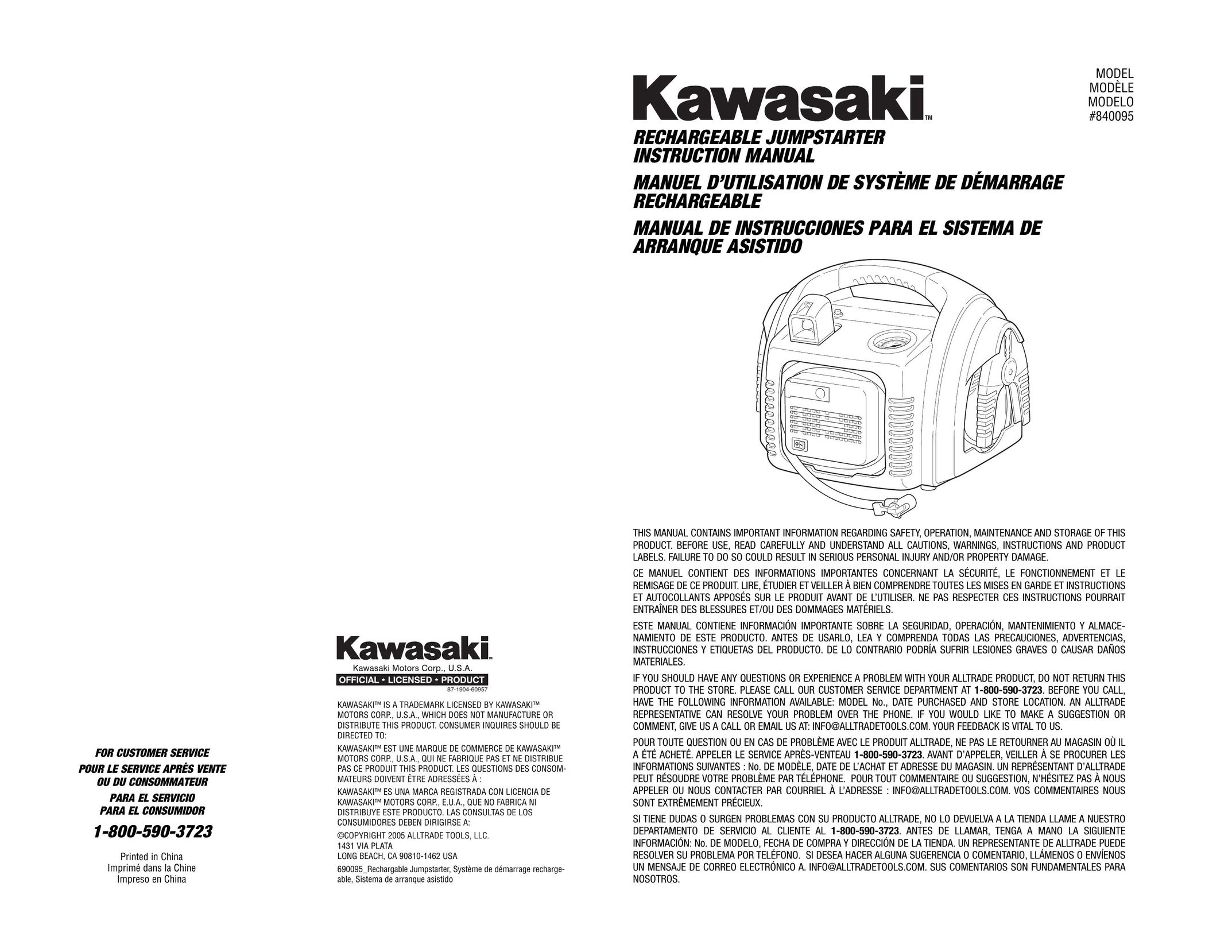 Kawasaki 840095 Battery Charger User Manual
