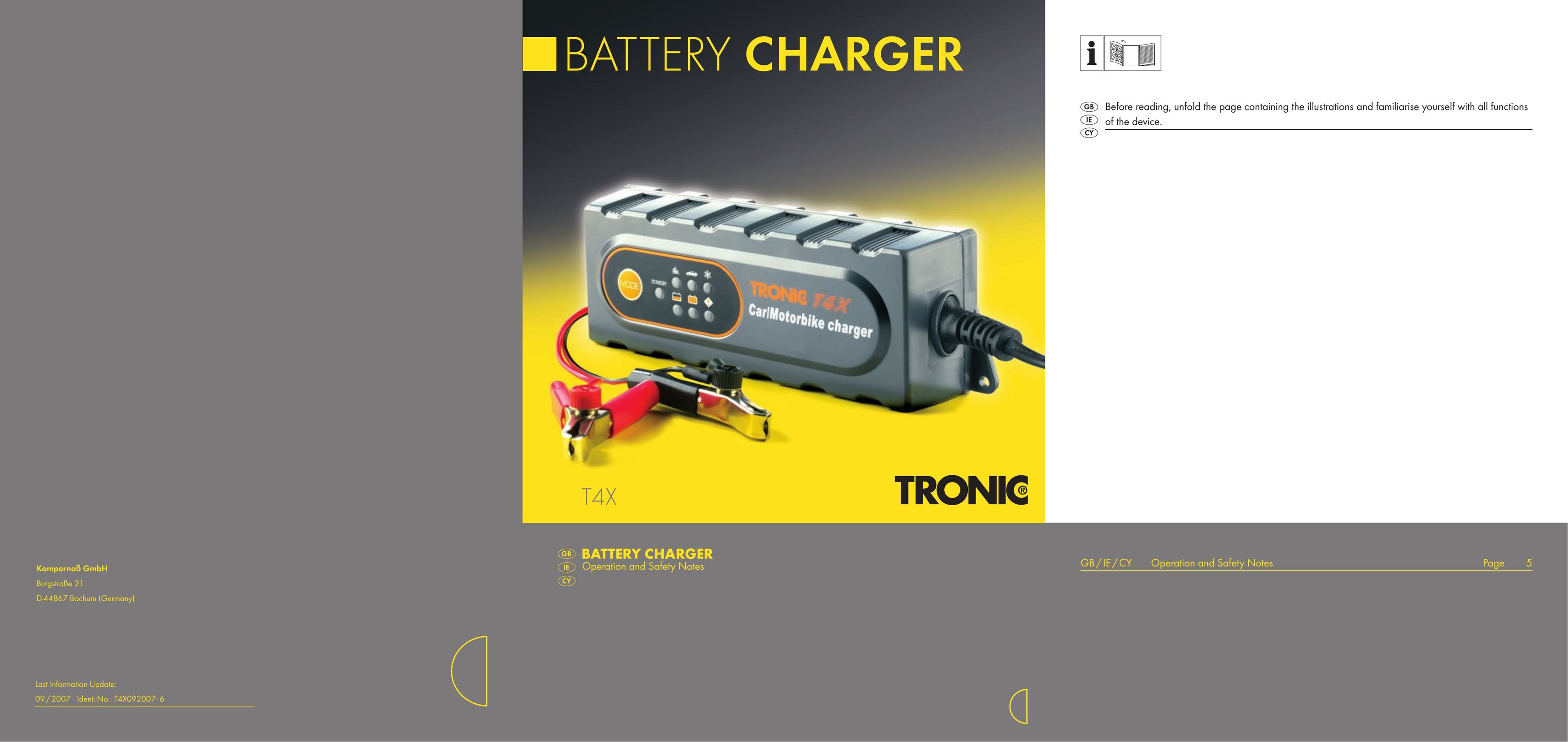Kompernass T4X Battery Charger User Manual