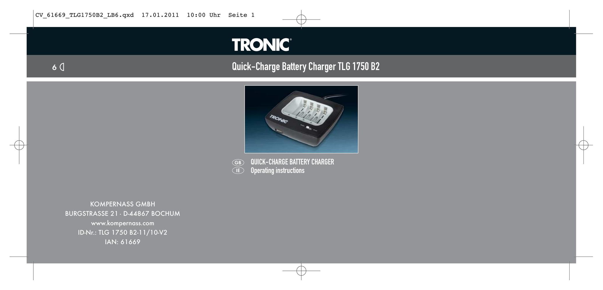 Kompernass TLG 1750 B2 Battery Charger User Manual