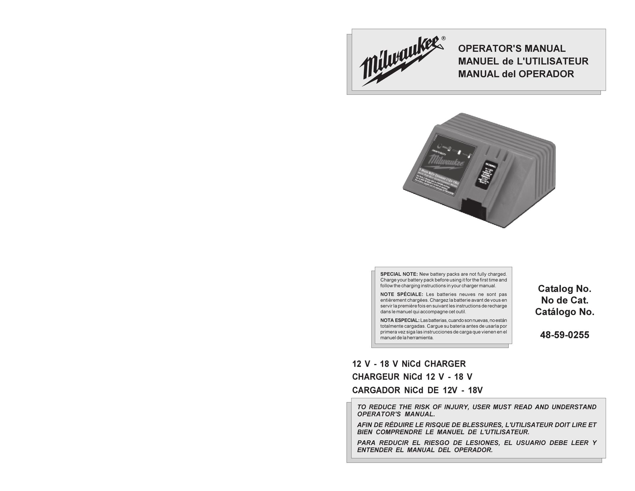Milwaukee 48-59-0255 Battery Charger User Manual
