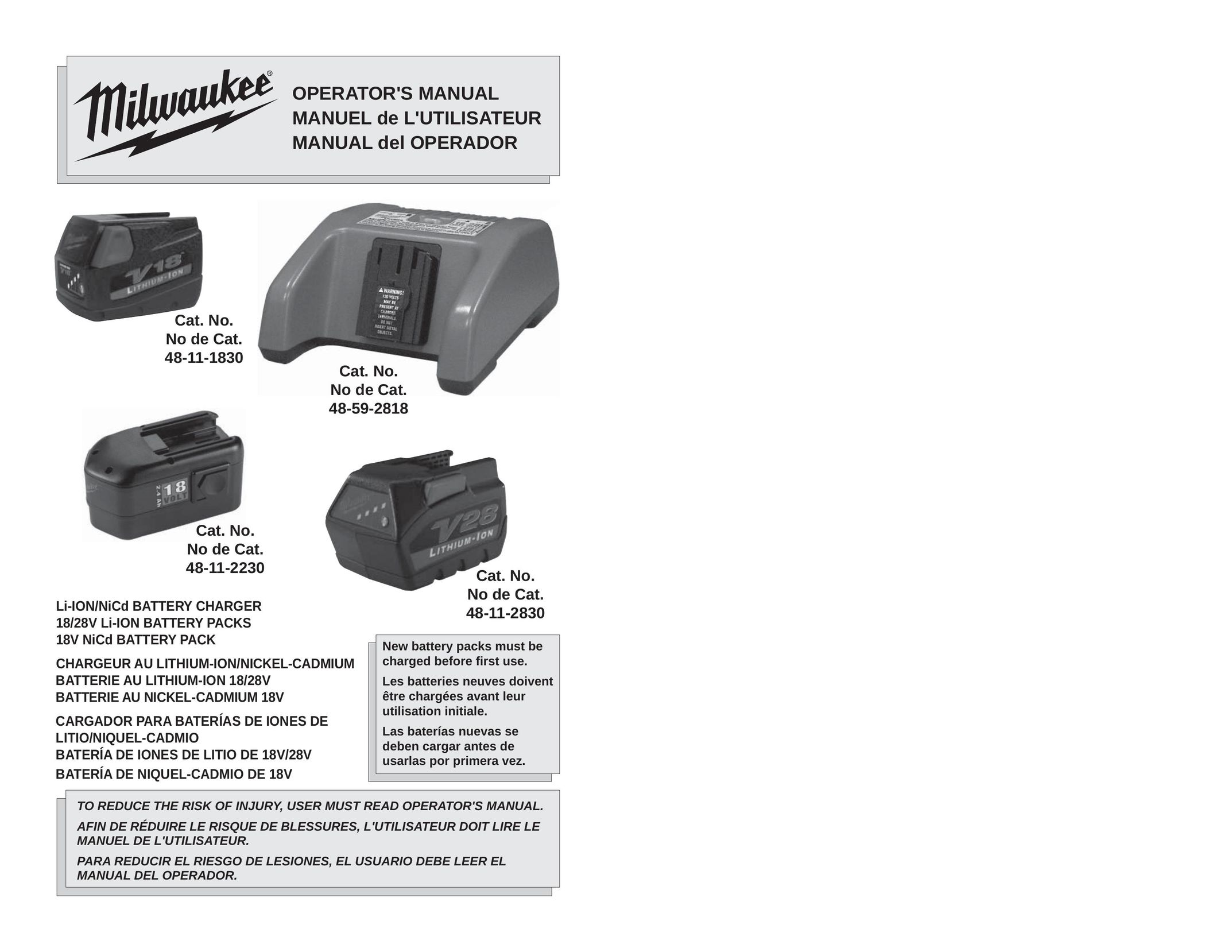 Milwaukee 48-59-2818 Battery Charger User Manual