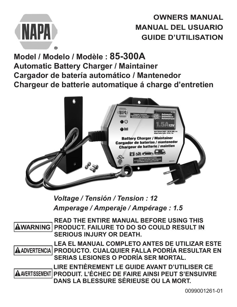 Napa Essentials 85-300A Battery Charger User Manual