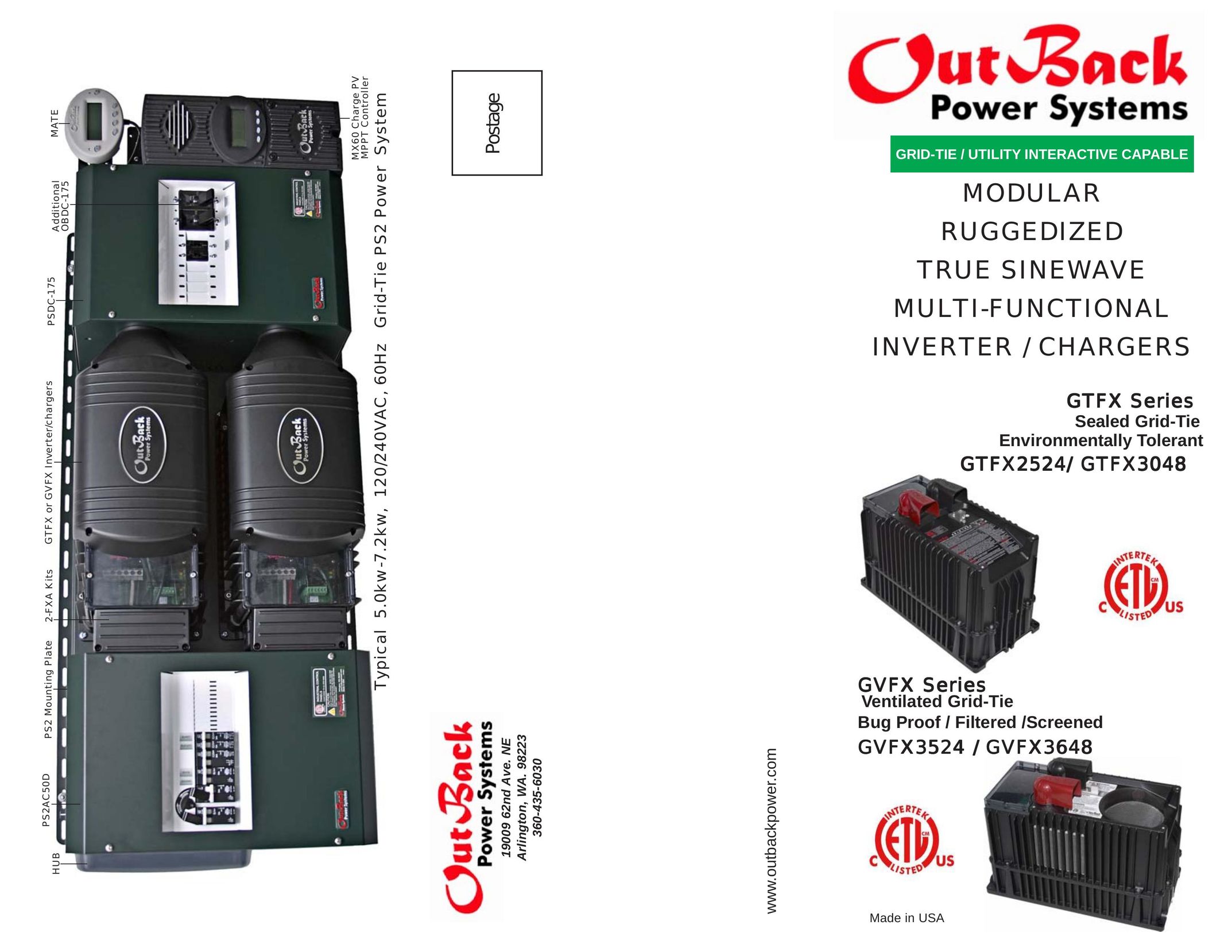 Outback Power Systems GTFX3048 Battery Charger User Manual