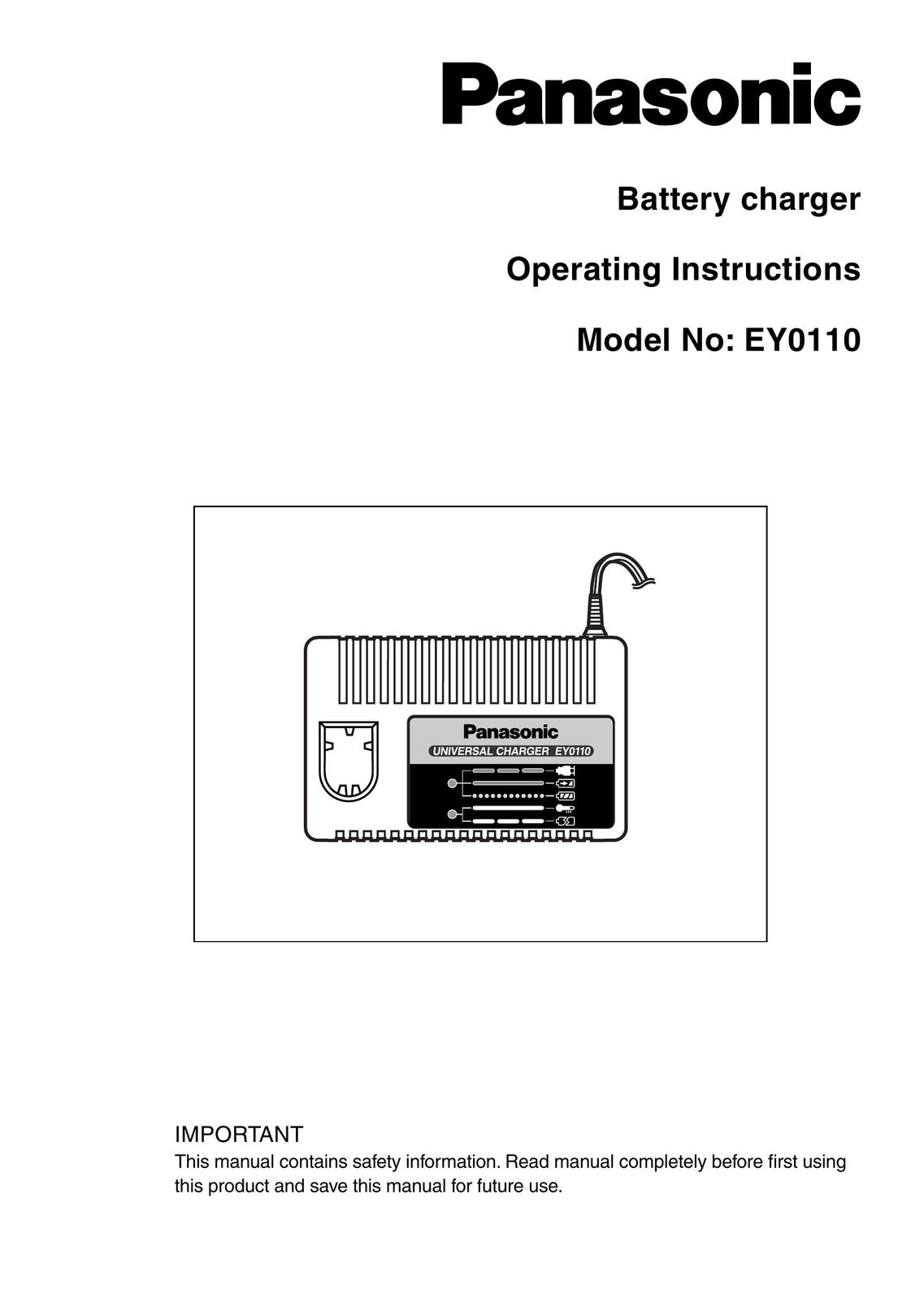 Panasonic EY0110 Battery Charger User Manual
