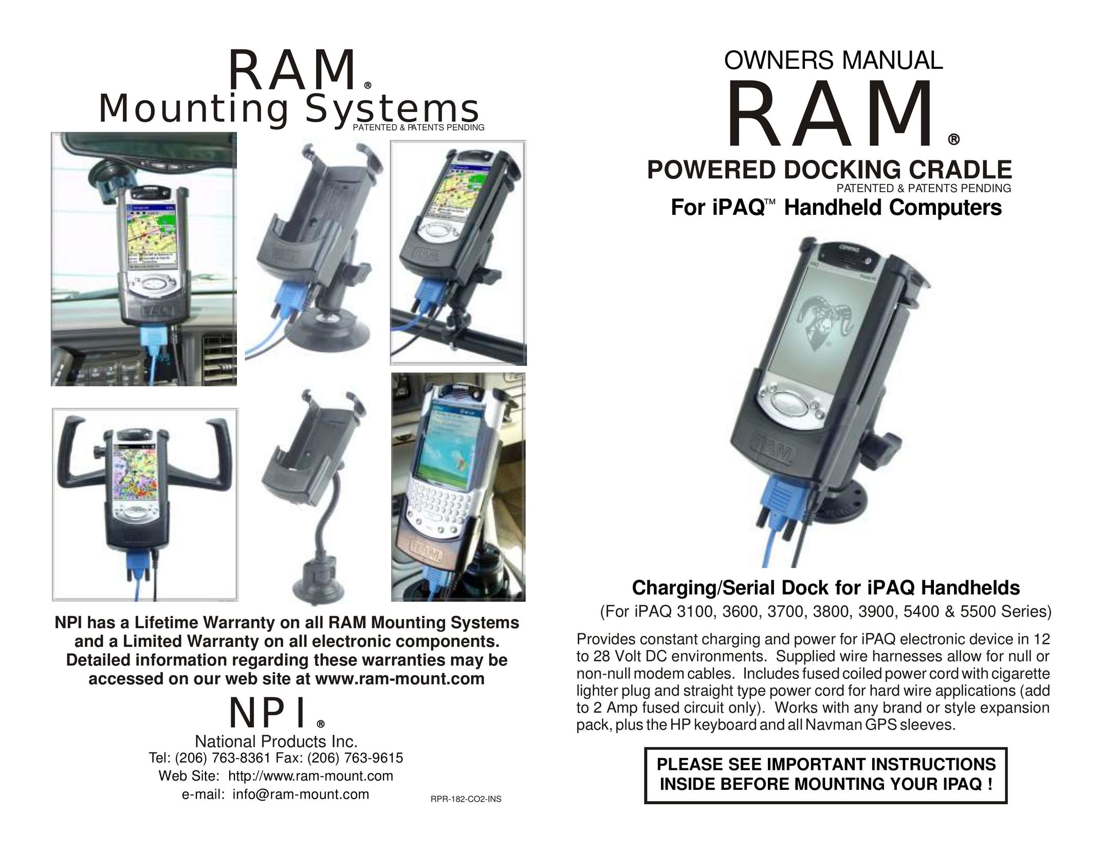RAM Mounting Systems 3100 Battery Charger User Manual