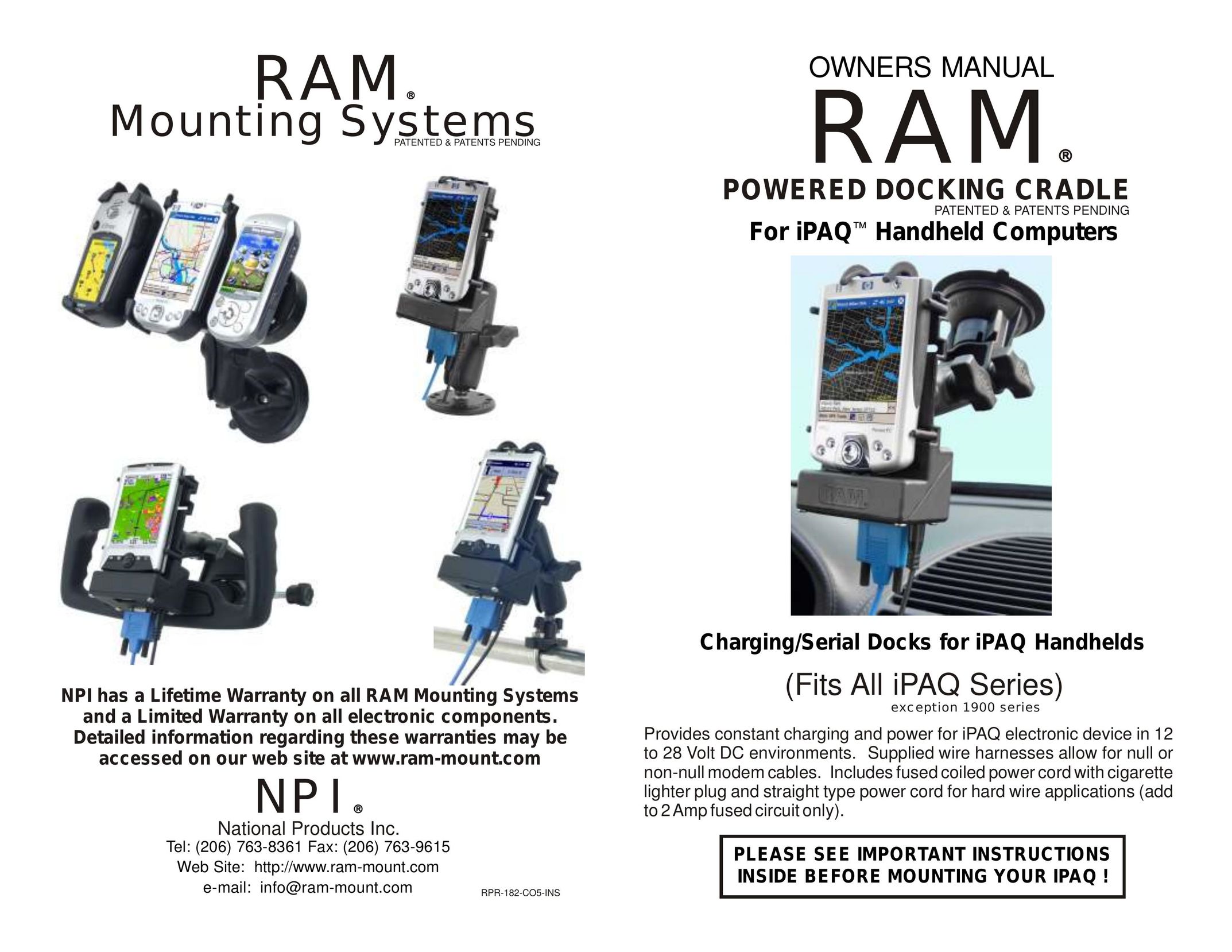 RAM Mounting Systems RPR-182-CO5-INS Battery Charger User Manual