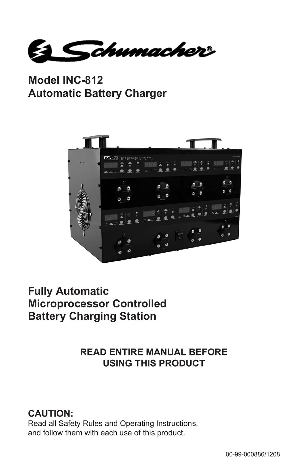 Schumacher 00-99-000886/1208 Battery Charger User Manual