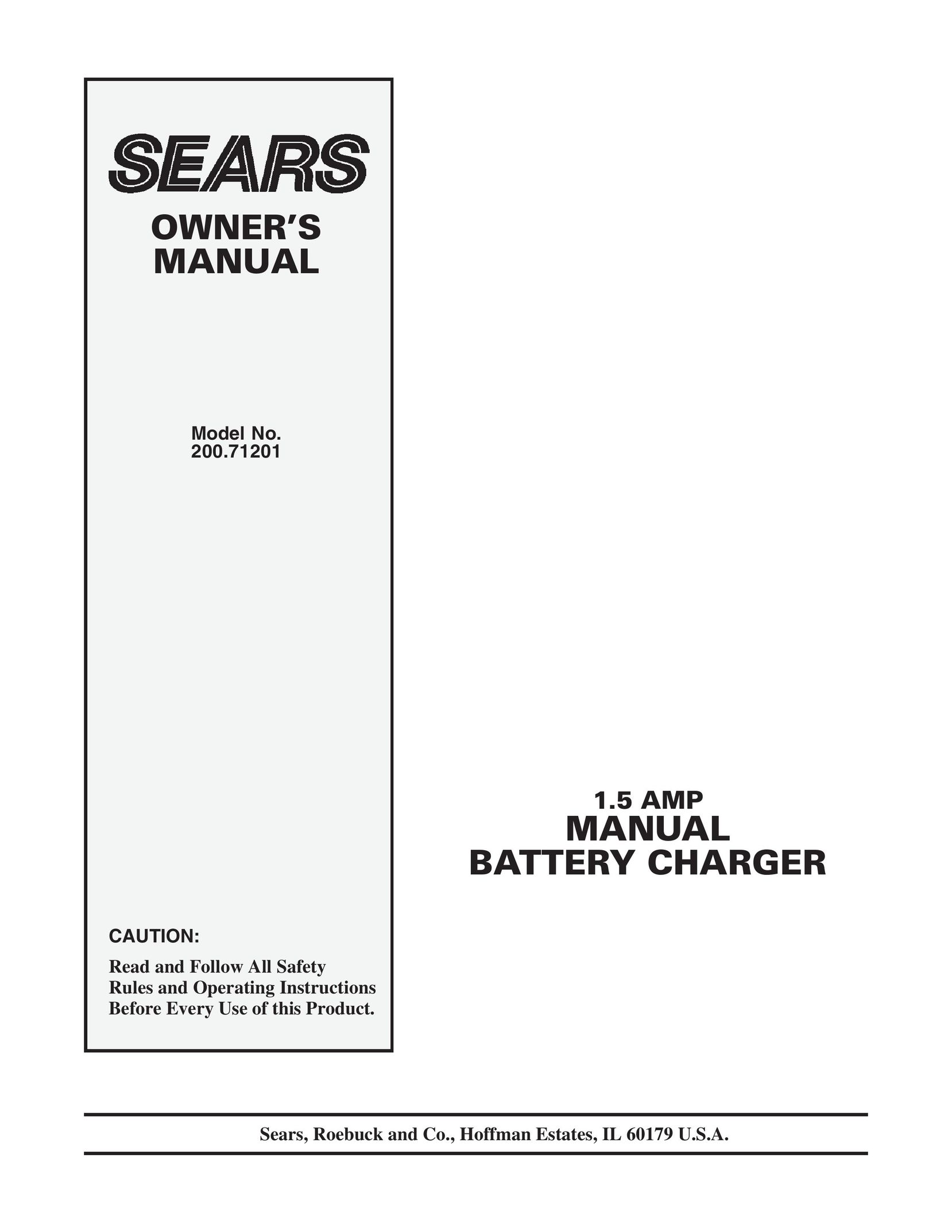 Sears 200.71201 Battery Charger User Manual