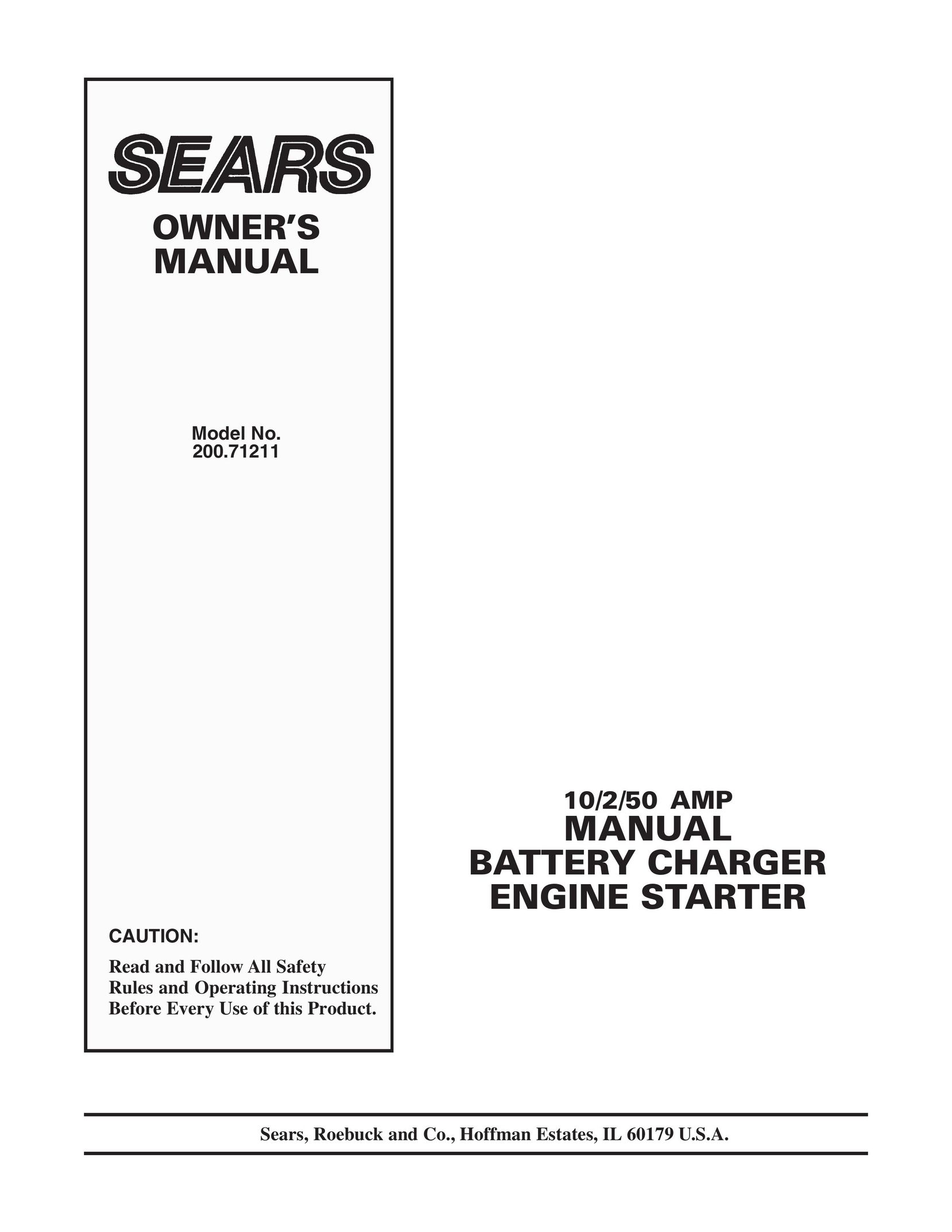 Sears 200.71211 Battery Charger User Manual